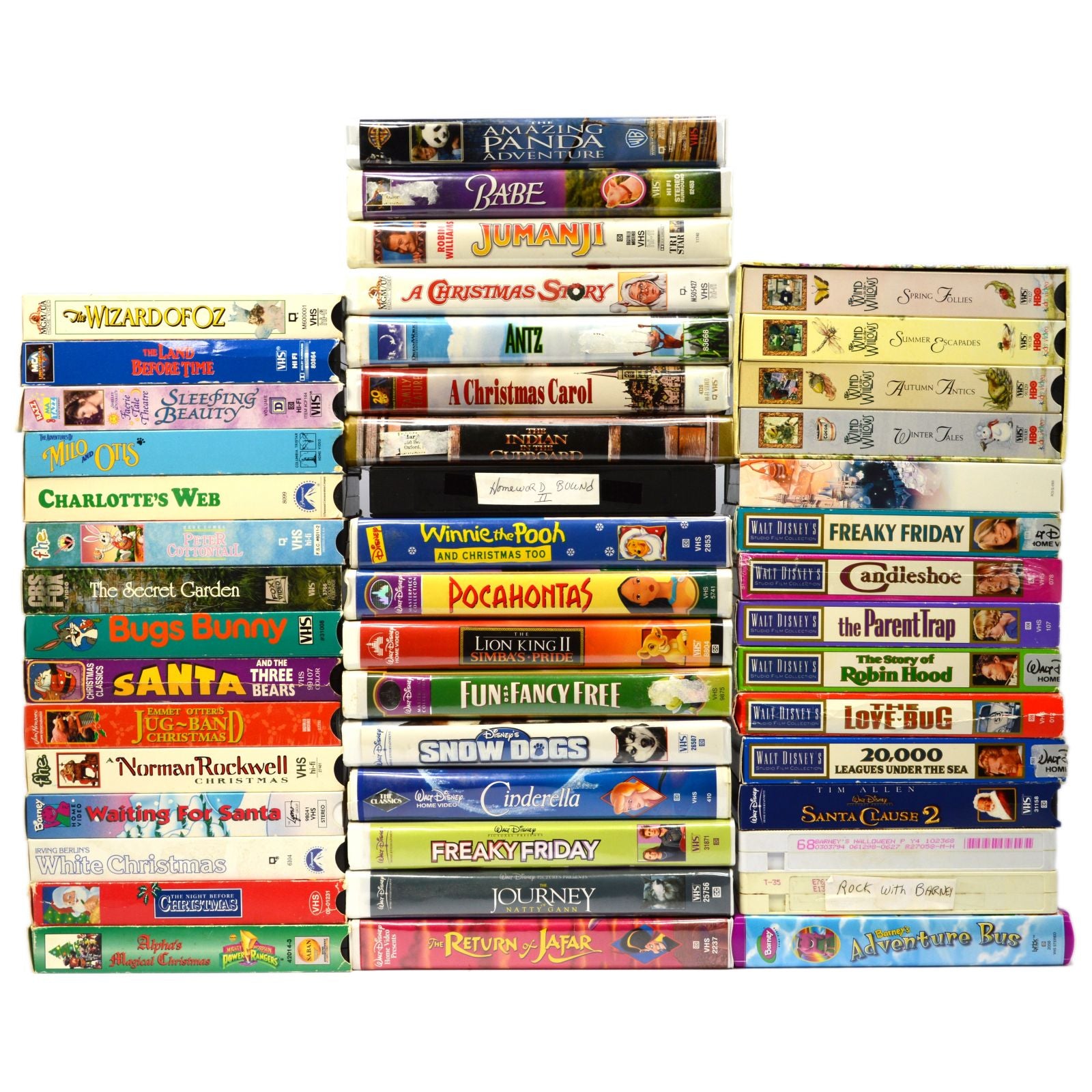 47 VHS Tapes Collection - Kids Movies & Shows Including Barney, Disney Classics & More - Perfect for Family Movie Nights & Nostalgic Entertainment