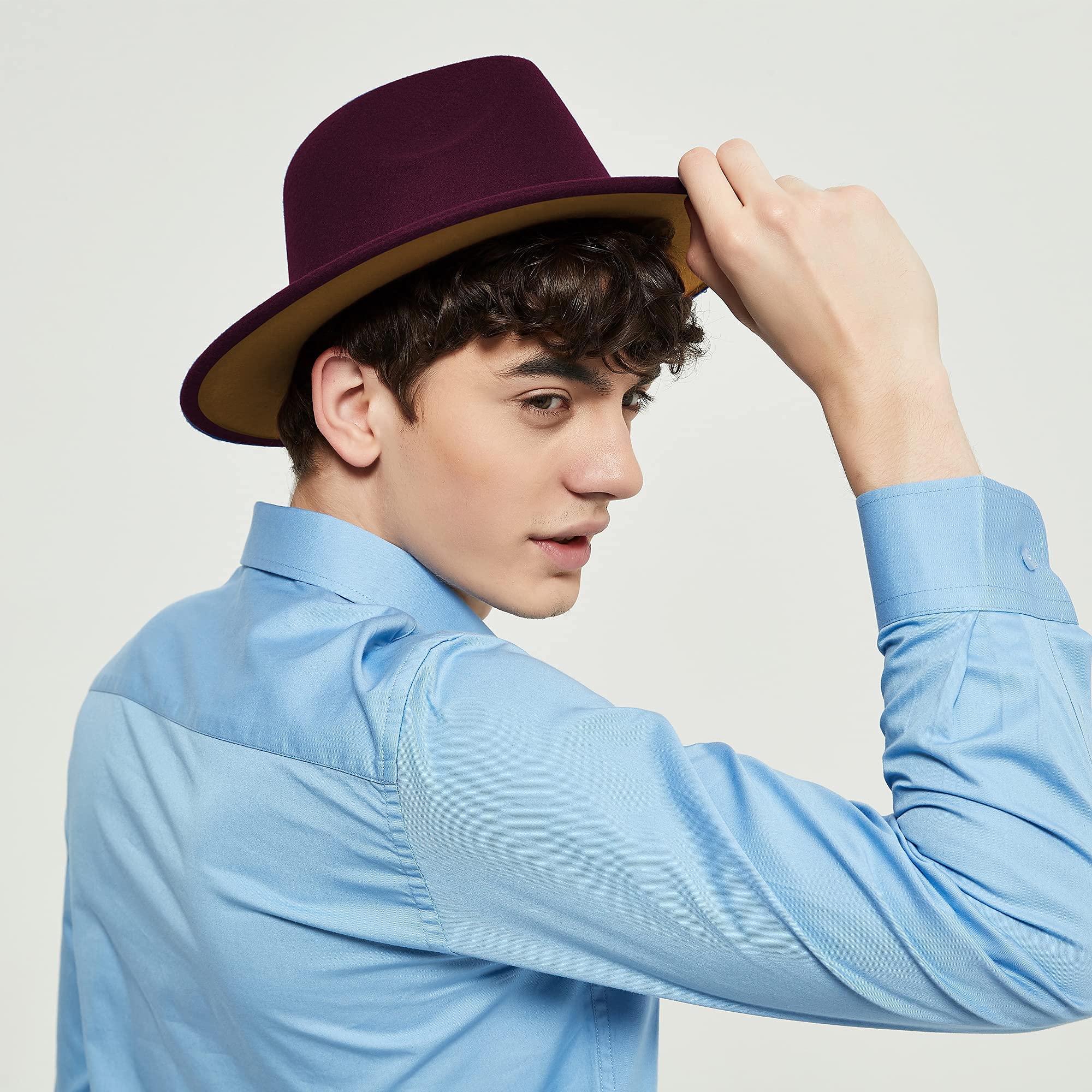 Stylish Fedora Hats for Men & Women - Wide Brim Felt Panama Hat with Belt Buckle - Perfect for Outdoor Events, Weddings & Fashion Accessories