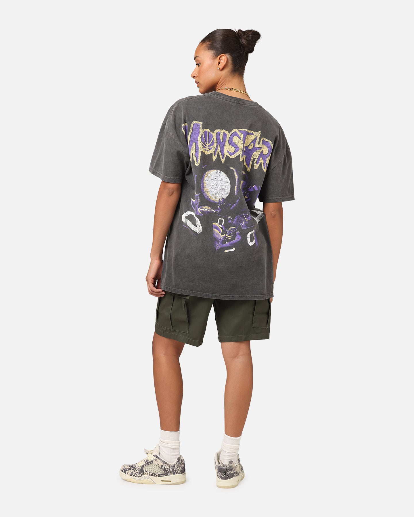 Vintage Space Jam Monstars Heavyweight T-Shirt - Black Wash | American Thrift Style | Perfect for Basketball Fans & 90s Retro Fashion Lovers