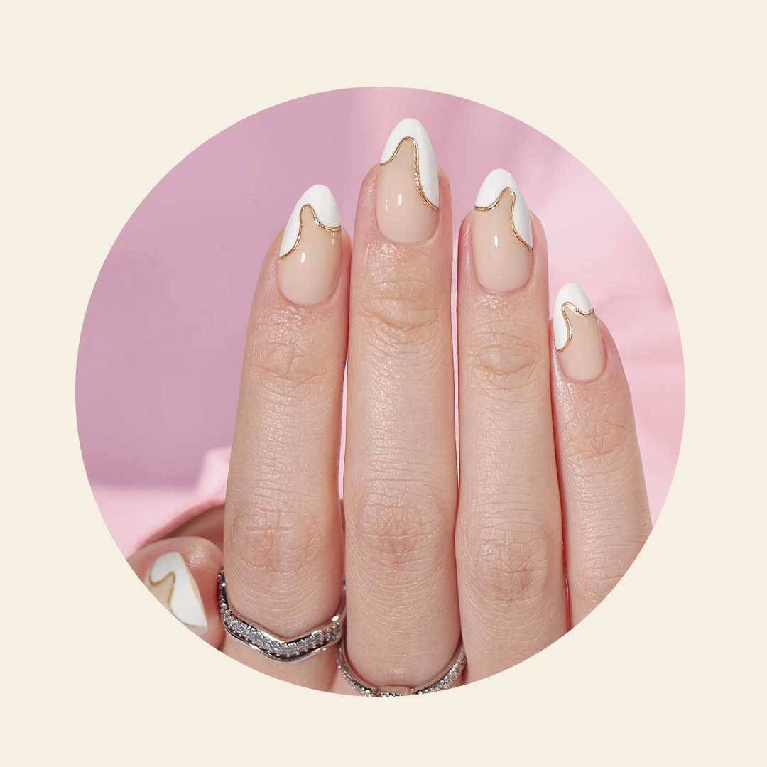 Mitty Soft Melt Press on Nails - Long Lasting Fake Nails with Glue - Natural Looking Acrylic Nails for Women - Perfect for Parties, Weddings & Daily Wear