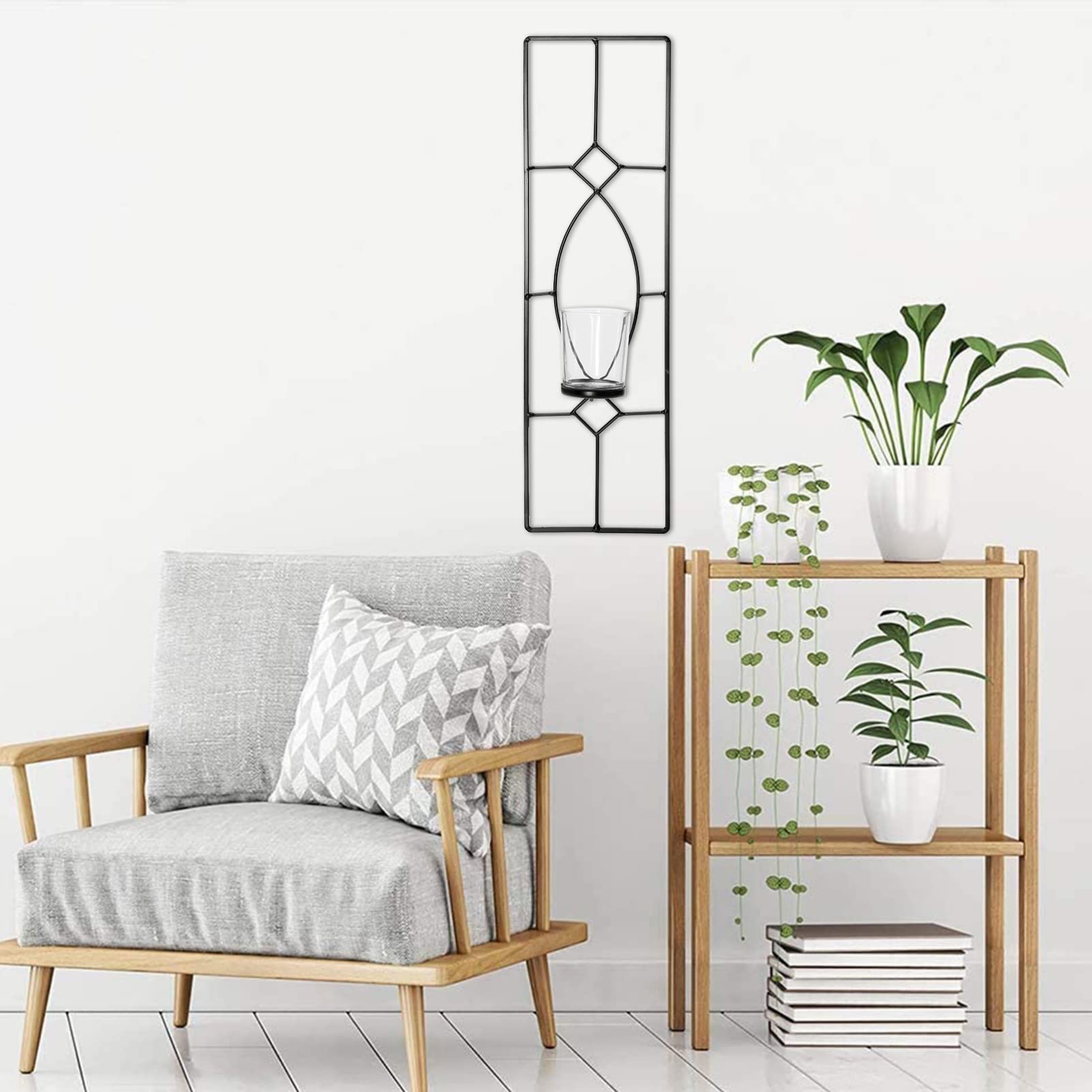 Beaupretty Glass Wall Mount Candle Holder - Modern Tealight & Tapered Candlestick Holder for Home Decor, Bedroom & Living Room Wall Art | Perfect for Romantic Dinners, Spa Nights & Holiday Decorations