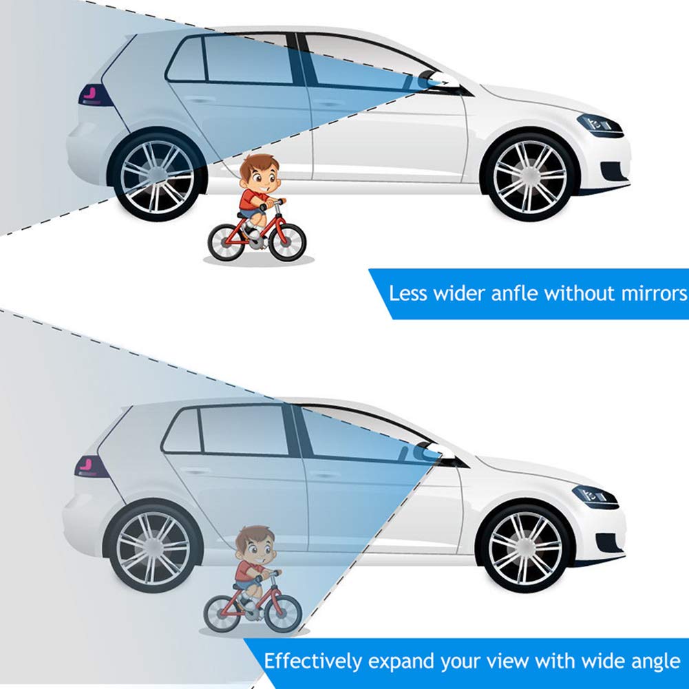 Voroly 2-Pack Frameless Square Blind Spot Mirrors - Adjustable HD Convex Rear View Mirrors for Cars & Trucks - Perfect for Parking, Lane Changes & Safe Driving