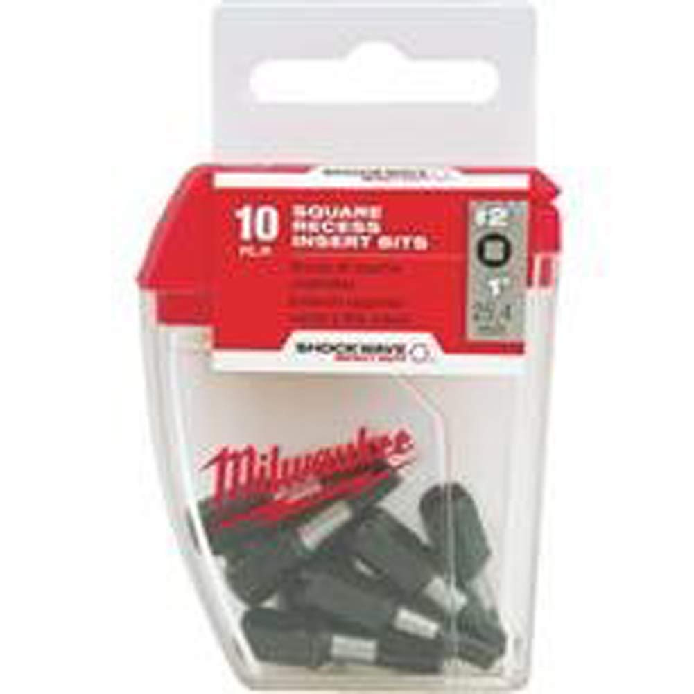 MILWAUKEE ELECTRIC TOOL 48-32-5008 No.2 Square Drive Bit Insert - High Performance Screwdriver Bit for Power Tools - Perfect for Construction, Woodworking & DIY Projects