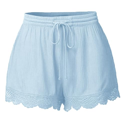 Blue Womens High Waisted Shorts