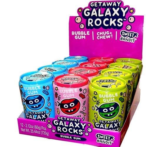 Galaxy Rocks Bubble Gum Candy - 12 Pack for Kids Party Favors