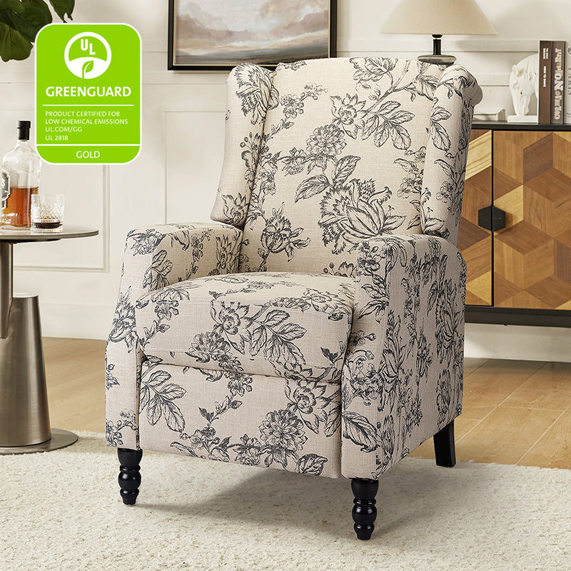 Lilith Upholstered Recliner Chair - Adjustable Backrest & Footrest, Ergonomic Living Room Reclining Chair for Relaxing, Reading & Watching TV