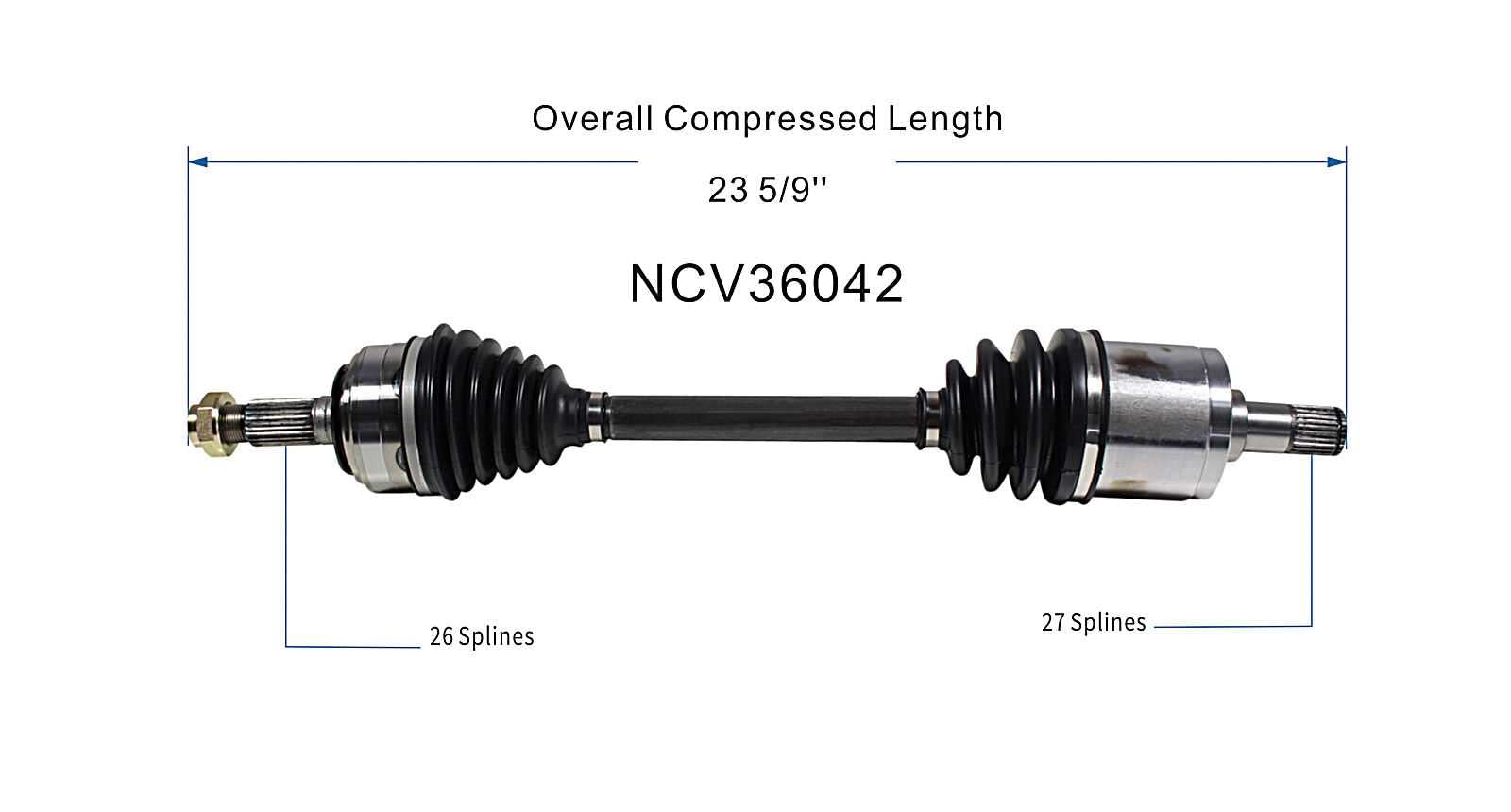 GSP NCV36042 CV Axle Assembly - Front Passenger Side Replacement for Smooth Driving | Perfect for Off-Road Adventures & Daily Commutes