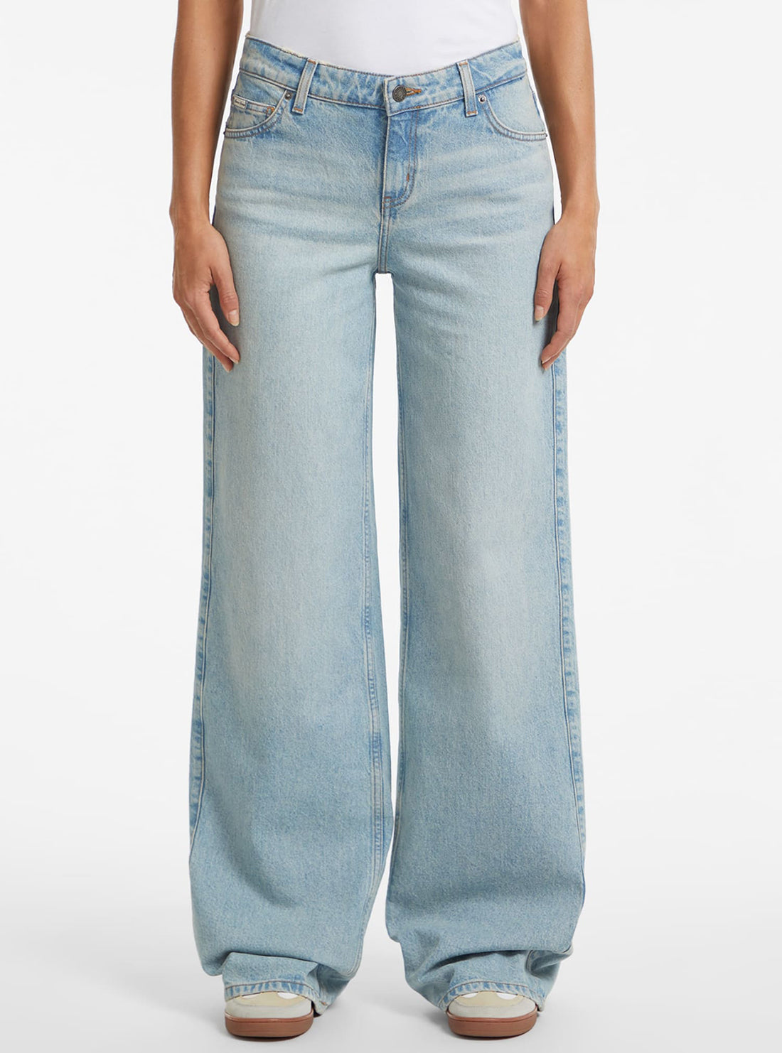 Guess G11 Women's Wide Leg Jeans - High Waist Stretch Denim Pants for Casual & Office Wear | Trendy Comfortable Jeans for Everyday Style