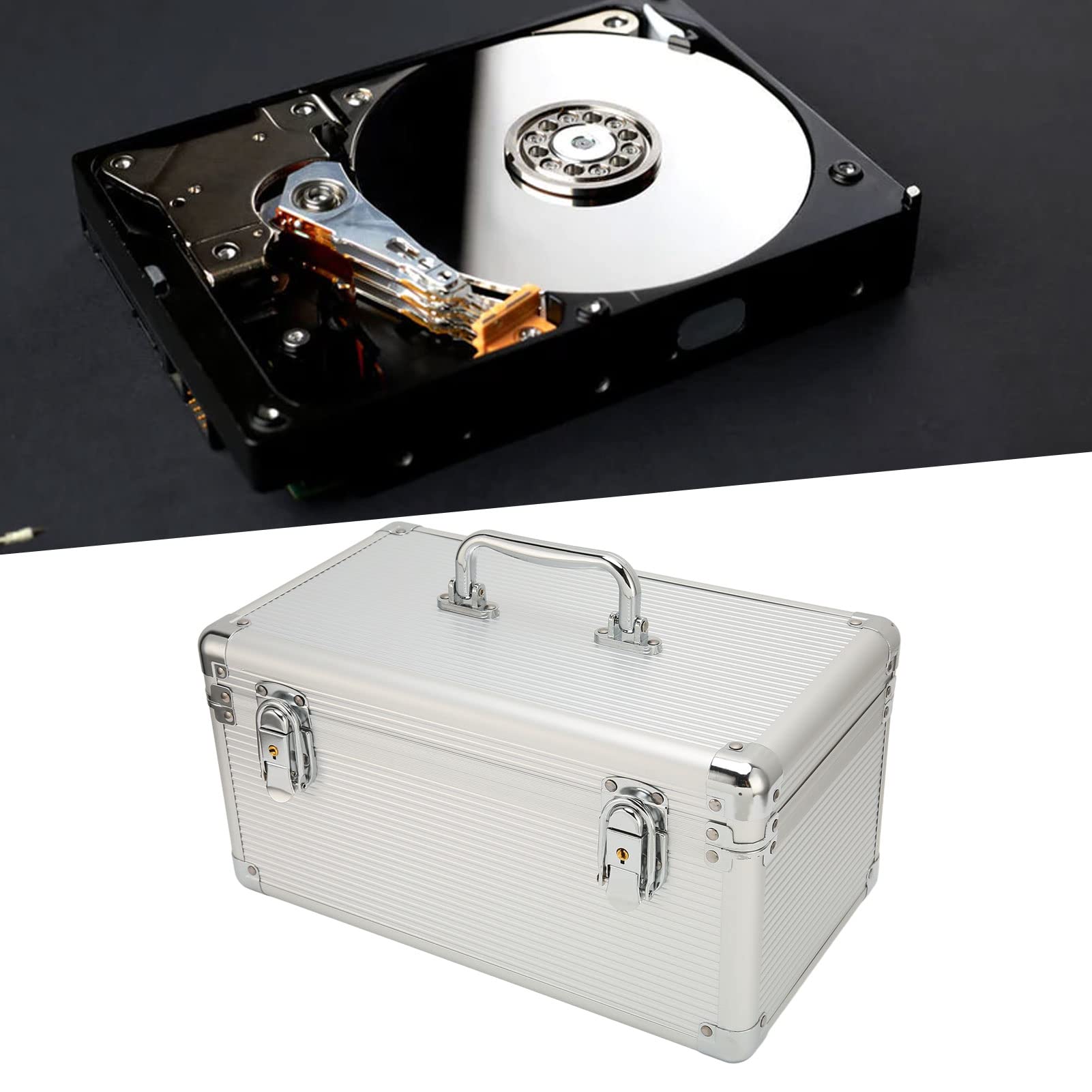 Bewinner Shockproof Hard Drive Storage Case - 10 Bay HDD Protection Box with Security Lock for 3.5in Hard Drives | Ideal for Data Backup, Server Storage & Office Organization