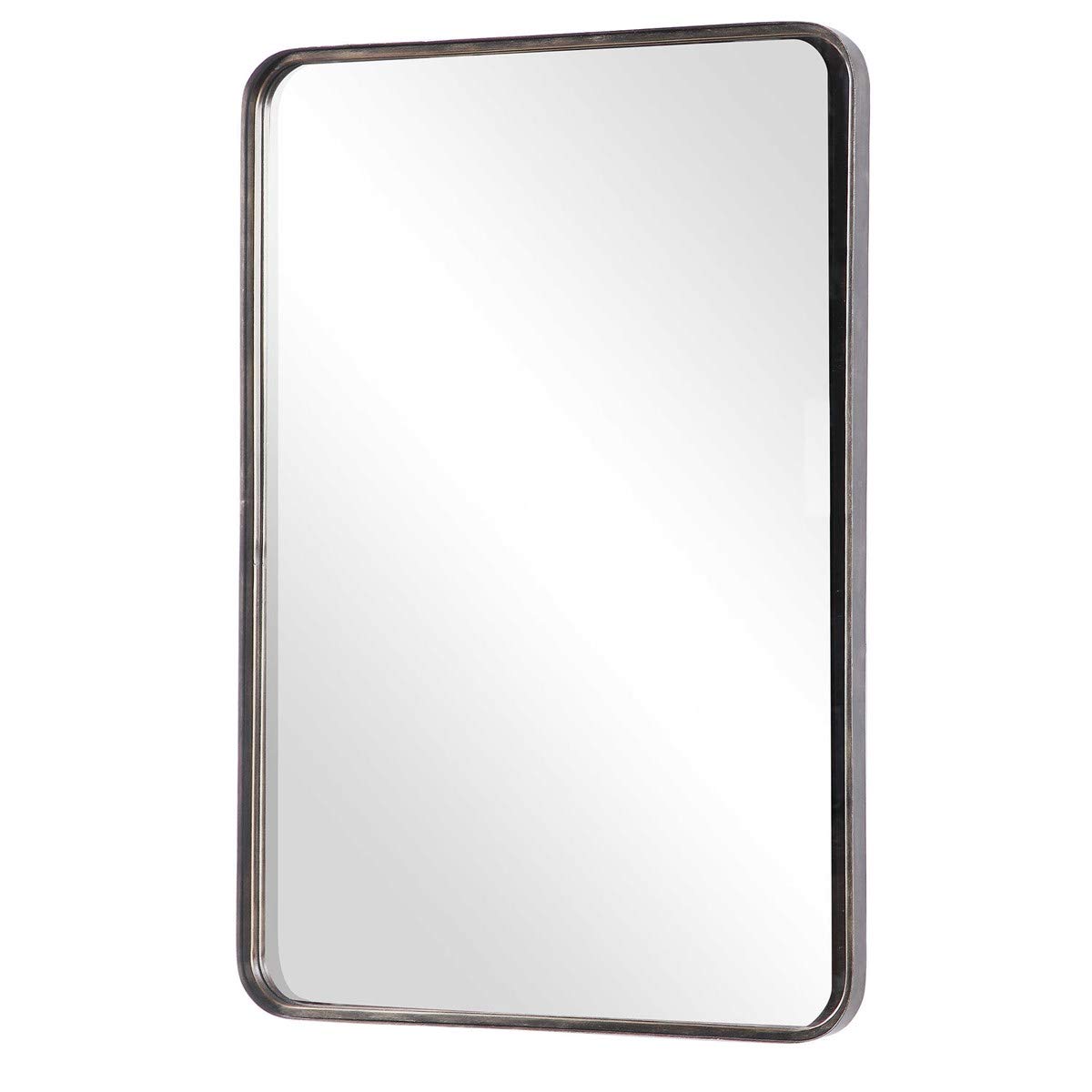 Spinner Moss & Fig Everton Dark Bronze Wall Mirror - 24x36 Inch Contemporary Rectangle Metal Frame with Gold Highlights - Perfect for Living Room, Bedroom, or Entryway Decor