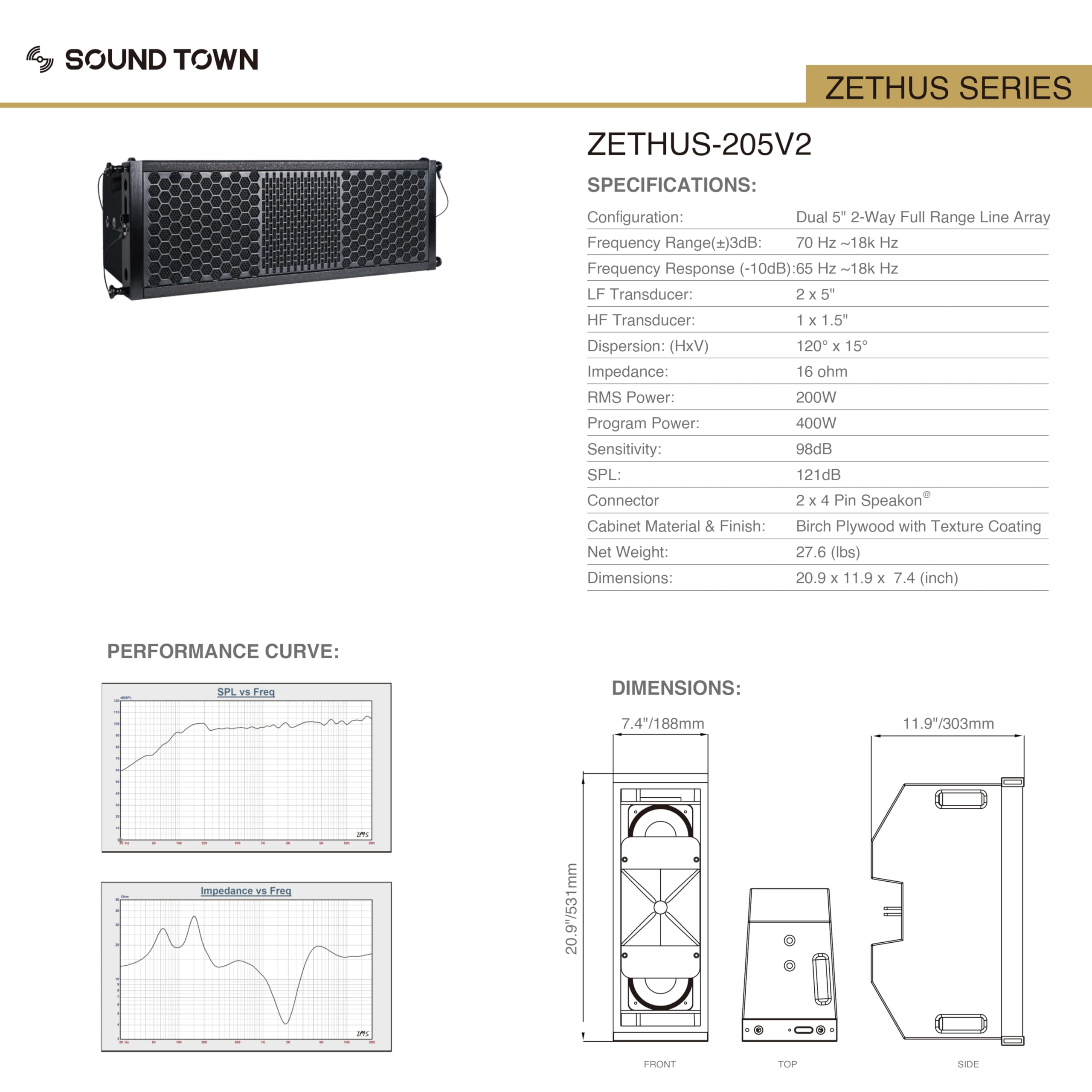 Sound Town ZETHUS Series 2x5 Line Array Speaker System with Titanium Compression Driver - Professional PA Loudspeaker for Live Music, DJ Events & Outdoor Concerts (ZETHUS-205V2, Black)