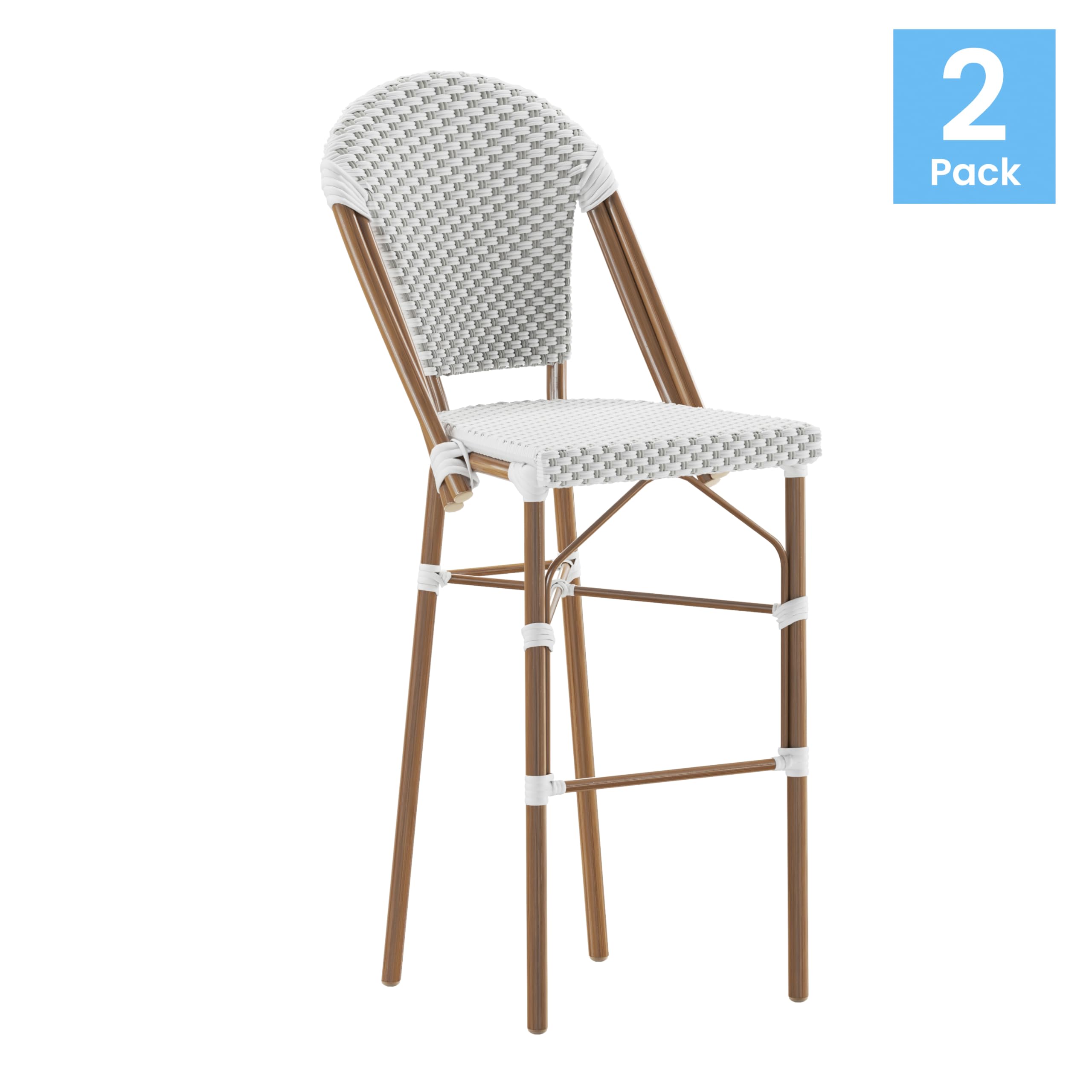 Flash Furniture Lourdes Commercial Grade Bistro Bar Stools, Set of 2 - 30