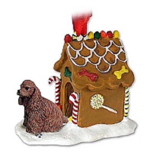 Conversation Concepts Cocker Spaniel Brown Gingerbread House Christmas Ornament - Handmade Holiday Decor for Tree, Mantel & Gift Giving