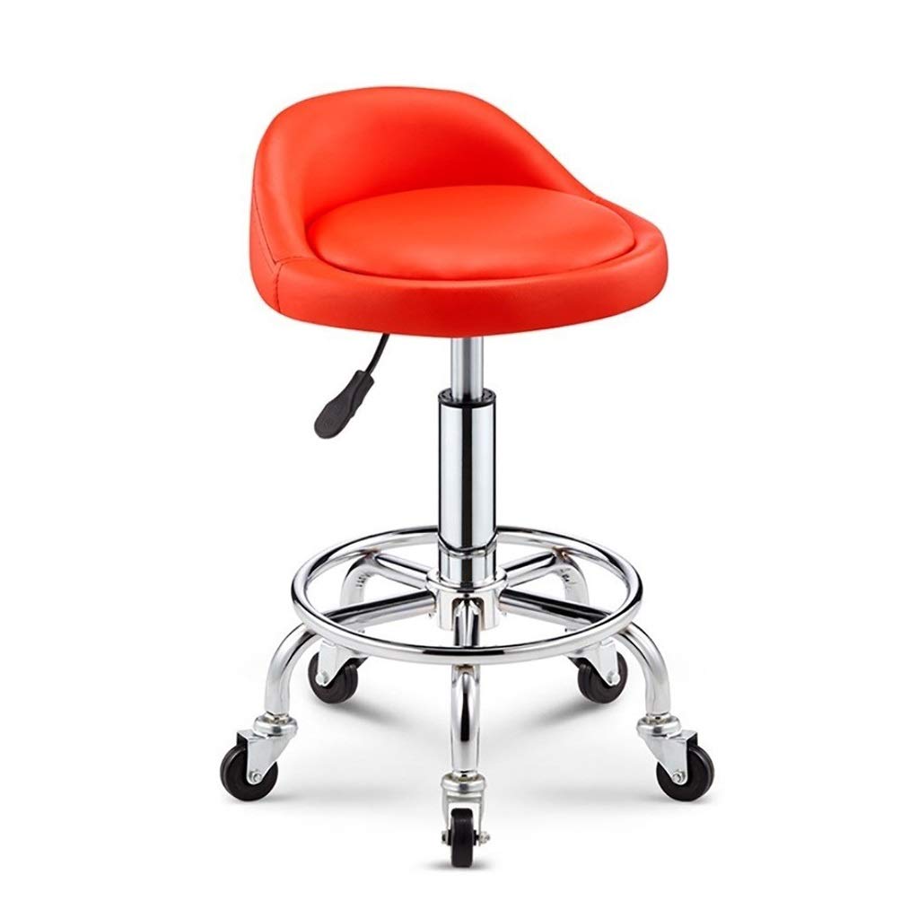 Adjustable Swivel Bar Stool Chair - Modern Kitchen & Counter Height Stool with Smooth 360° Rotation for Home, Office, Salon & Bar - Ergonomic Comfort for Dining, Entertaining & Work (Pink)
