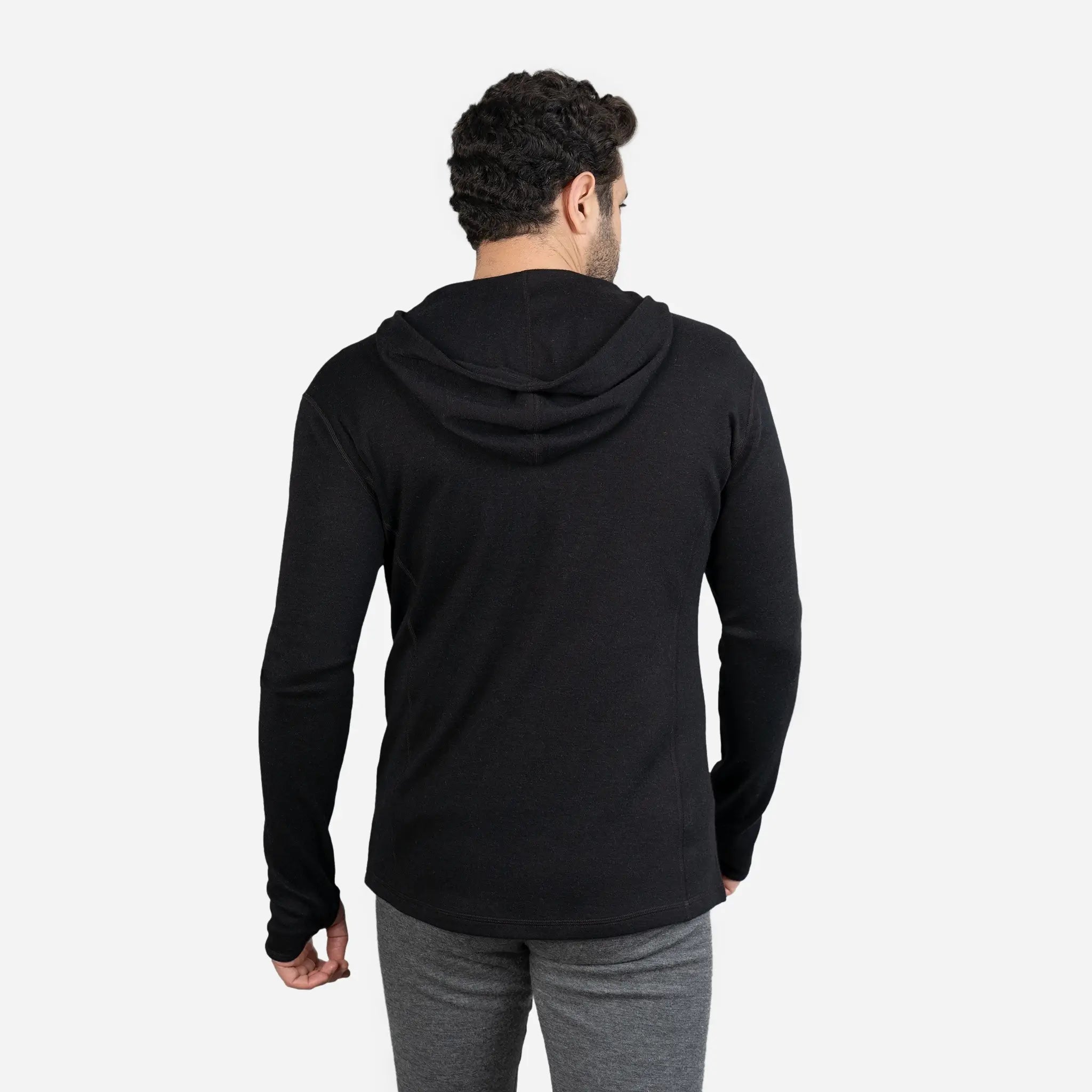 Men's Alpaca Wool Hoodie - 300 Lightweight Half Zip Pullover for Outdoor Hiking & Winter Travel | Soft Thermal Fleece Sweatshirt