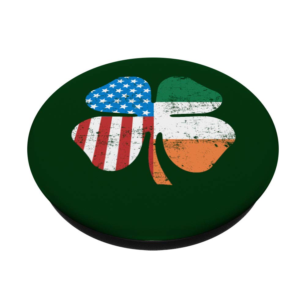 4 Leaf Clover America Irish Flags Gift - Swappable PopSockets PopGrip for Phone & Tablet - Perfect for St. Patrick's Day, Irish Pride & Everyday Use
