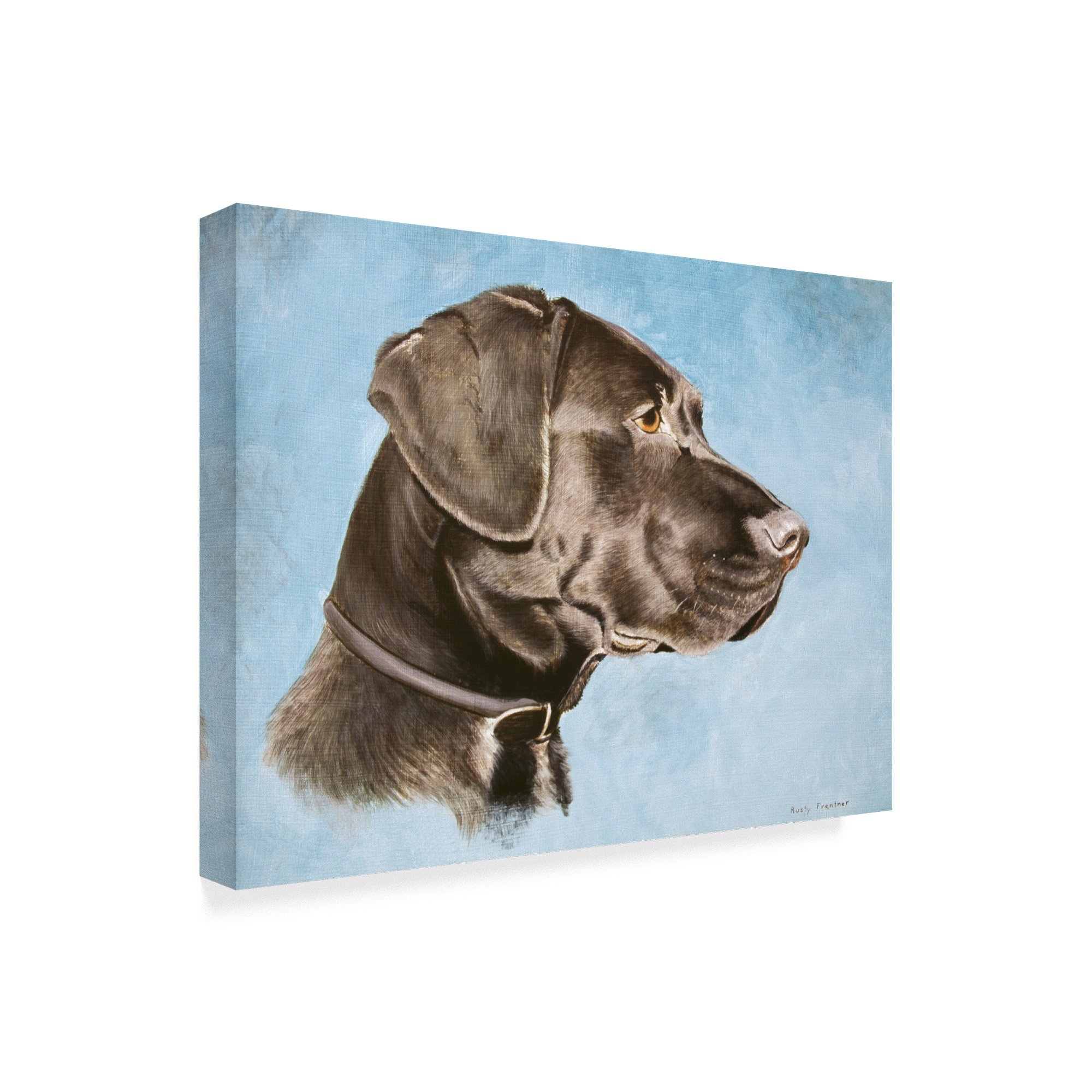 Rusty Frentner Chocolate Lab Dog Portrait Canvas Art Print - 35x47 Inch Wall Decor for Living Room, Bedroom & Office