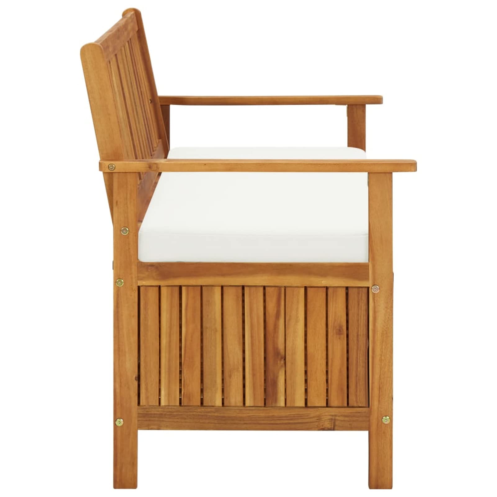 Shubiao Acacia Wood Patio Storage Bench - 47.2