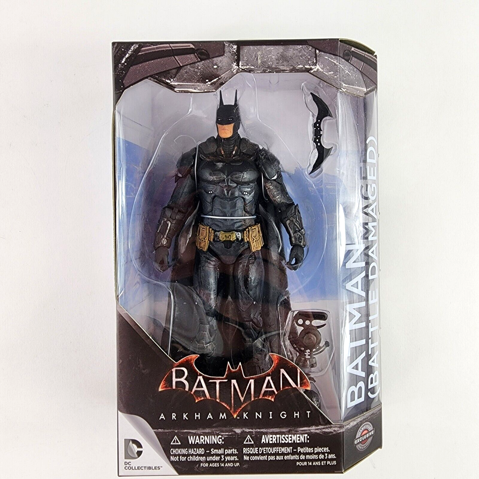 Batman Arkham Knight Battle Damaged Action Figure - DC Collectibles Sealed P/O - Perfect for Display & DC Comics Collection