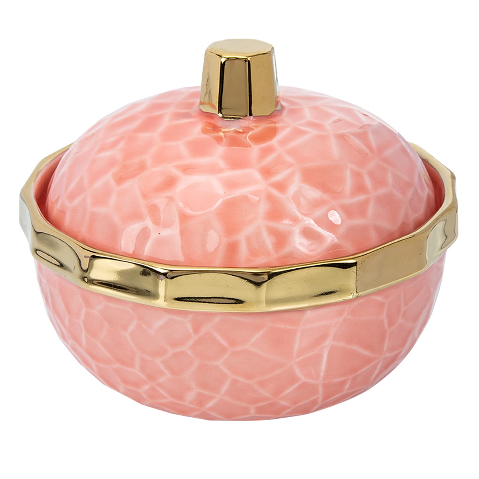 LUOZZY Nordic Ceramic Dessert Bowl with Lid - Decorative Soup Bowl for Kitchen, Dining & Home Decor - Aesthetic Pink Stew Bowl for Ice Cream, Salad, Pasta & Meal Prep