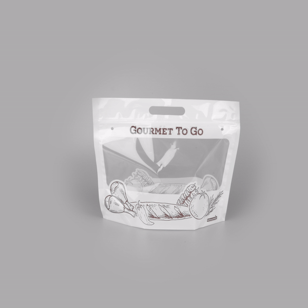 Premium White Plastic Rotisserie Chicken & Hot Food Bags - 12.75