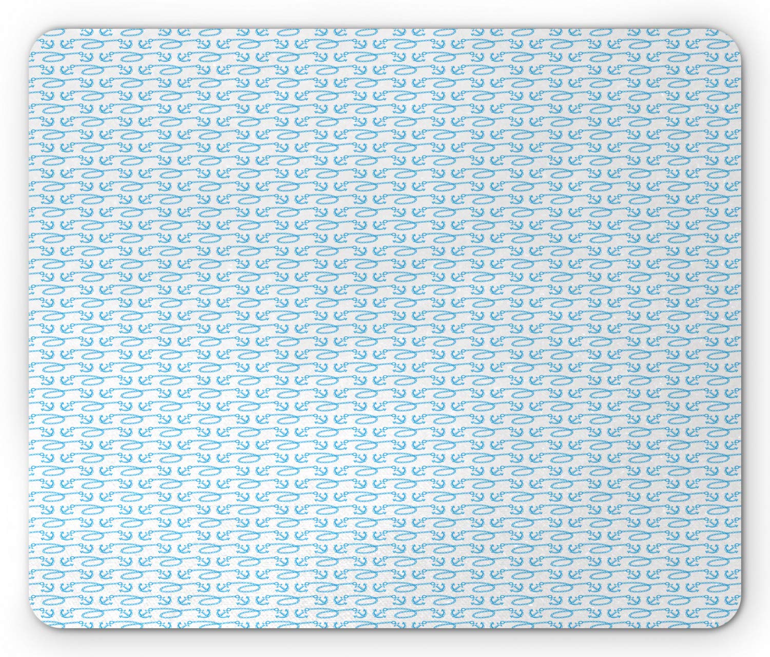 Ambesonne Anchor Themed Mouse Pad - Non-Slip Rubber Base, Standard Size Navy Blue & White Sailing Design for Office & Gaming - Perfect for Computer Workstations, Home Desks, and Gaming Setups