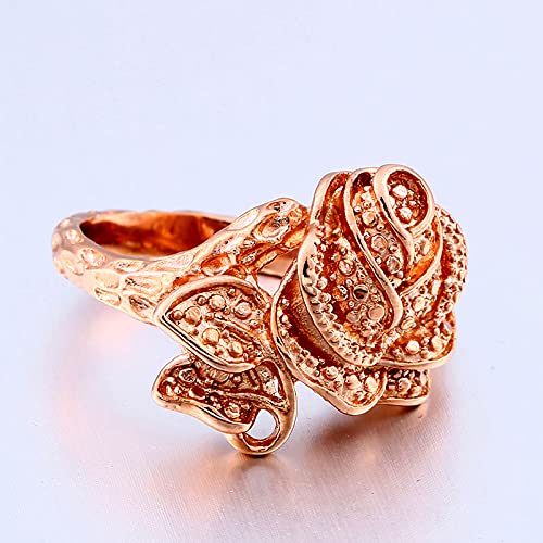 Stainless Steel Rose Flower Ring for Women - Elegant Statement Jewelry - Perfect for Valentine's Day, Anniversary Gifts & Romantic Occasions