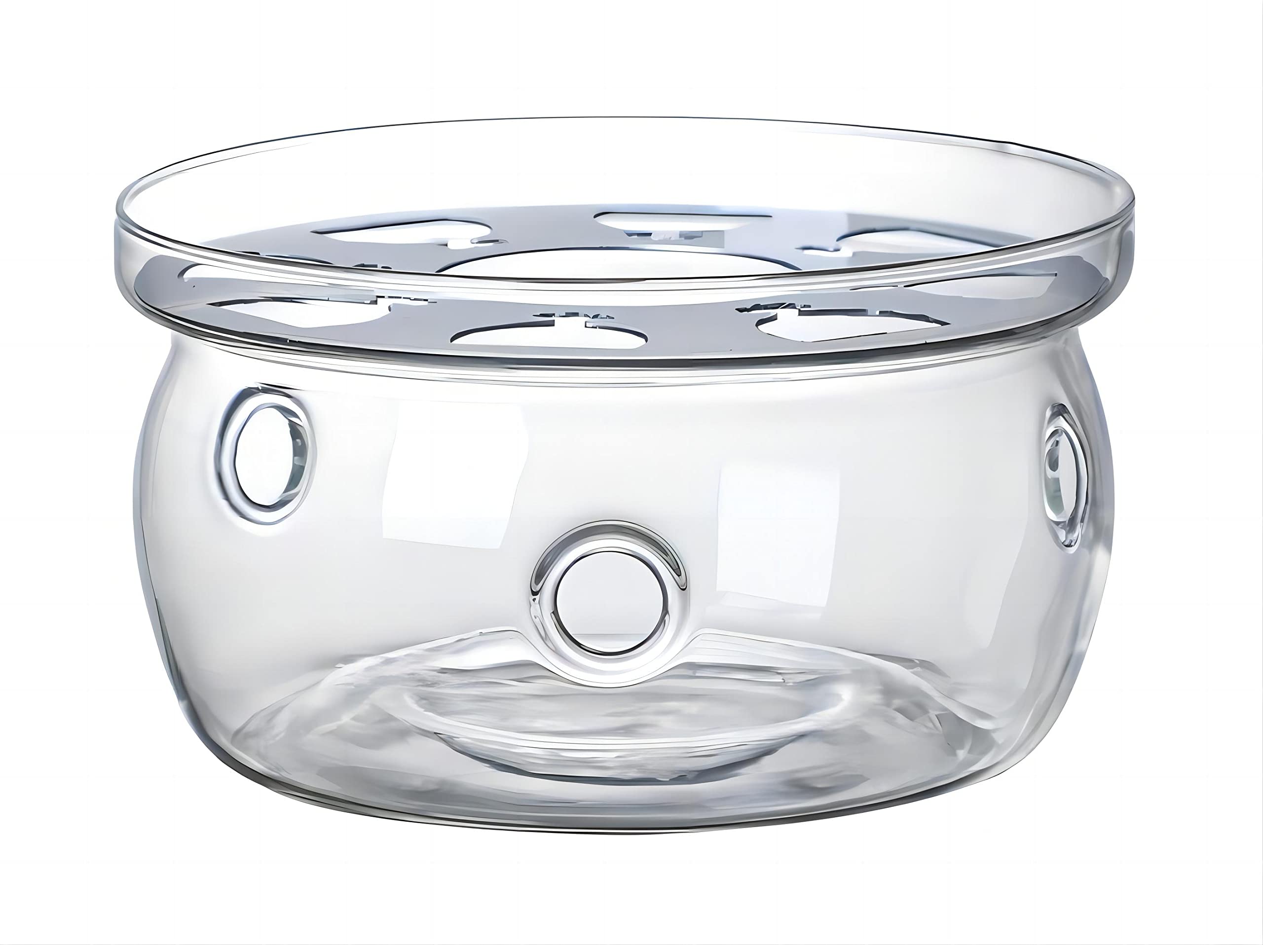 Premium Borosilicate Glass Teapot Warmer - 6 Inch High Heat Resistant Tea Light Candle Holder for Loose Leaf & Herbal Teas (Candles Not Included) - Perfect for Home, Office & Tea Ceremonies