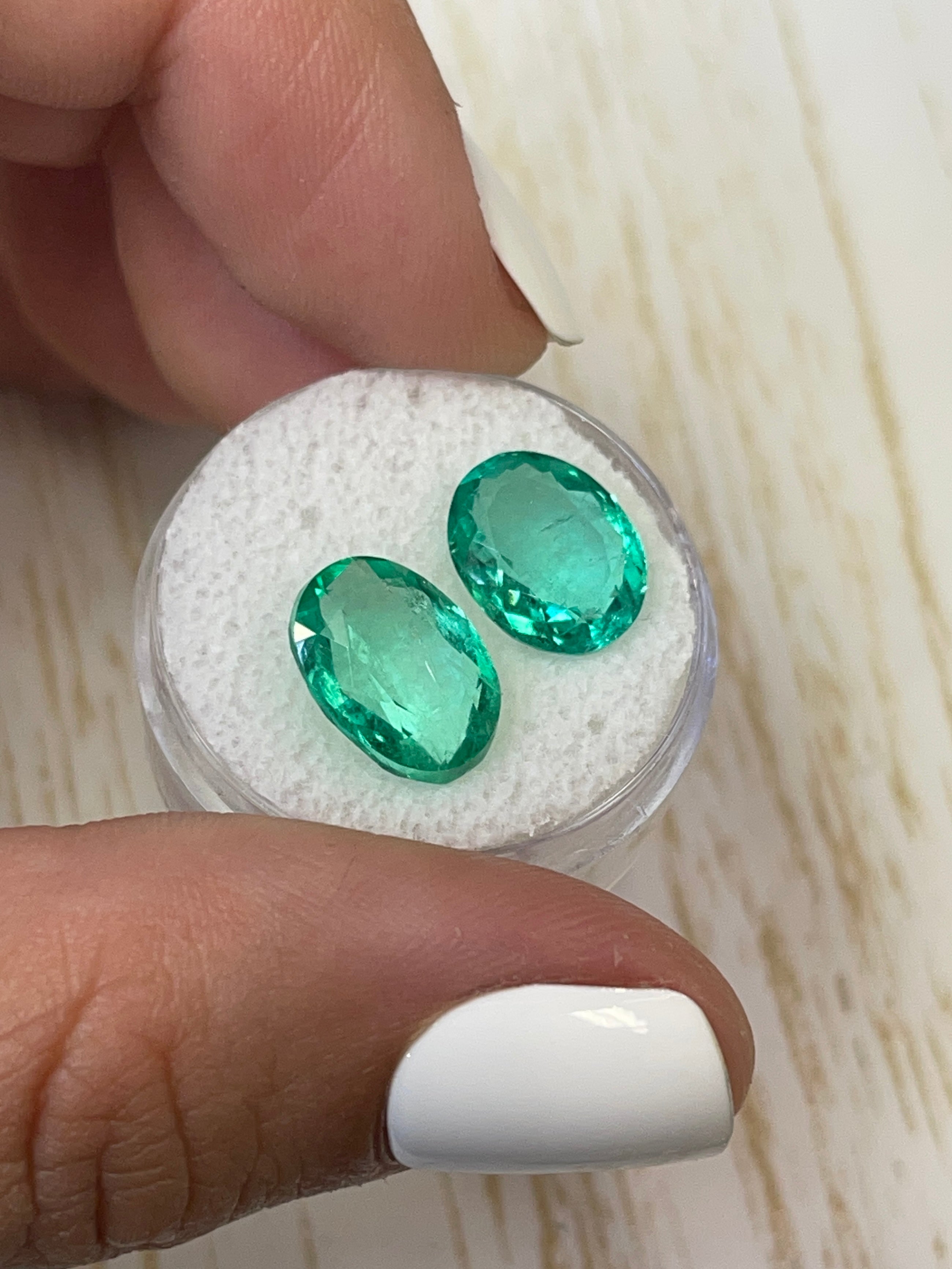7.31tcw 12x9 Matching Loose Colombian Emeralds Oval Cut - Natural Green Gemstones for Jewelry Making, Engagement Rings & Luxury Gifts