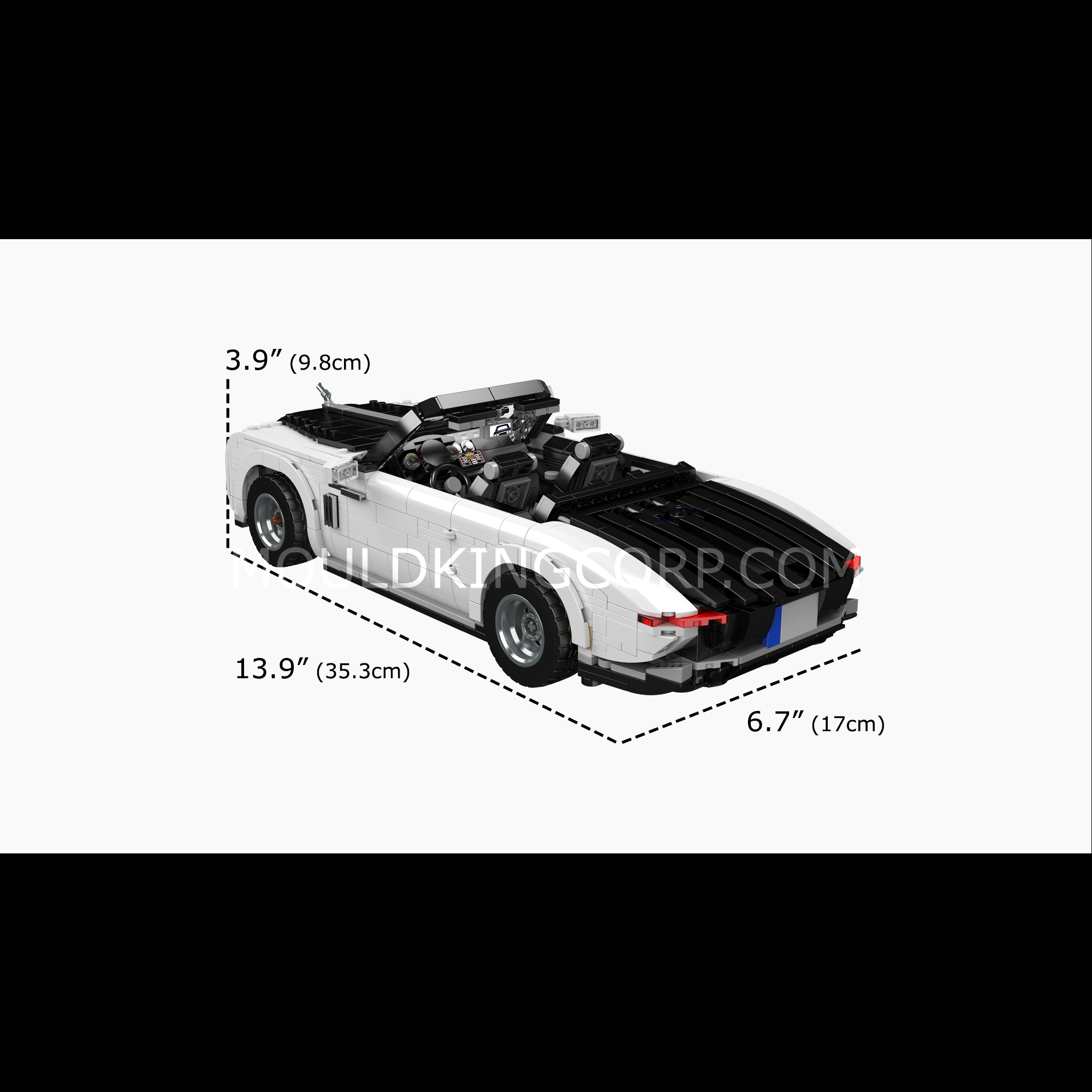 Mould King 10031 Wraith Luxury British Convertible Car Building Set | 1,603 Piece Model Kit for Adults & Teens – Perfect for Collectors, DIY Enthusiasts, and Home Office Display
