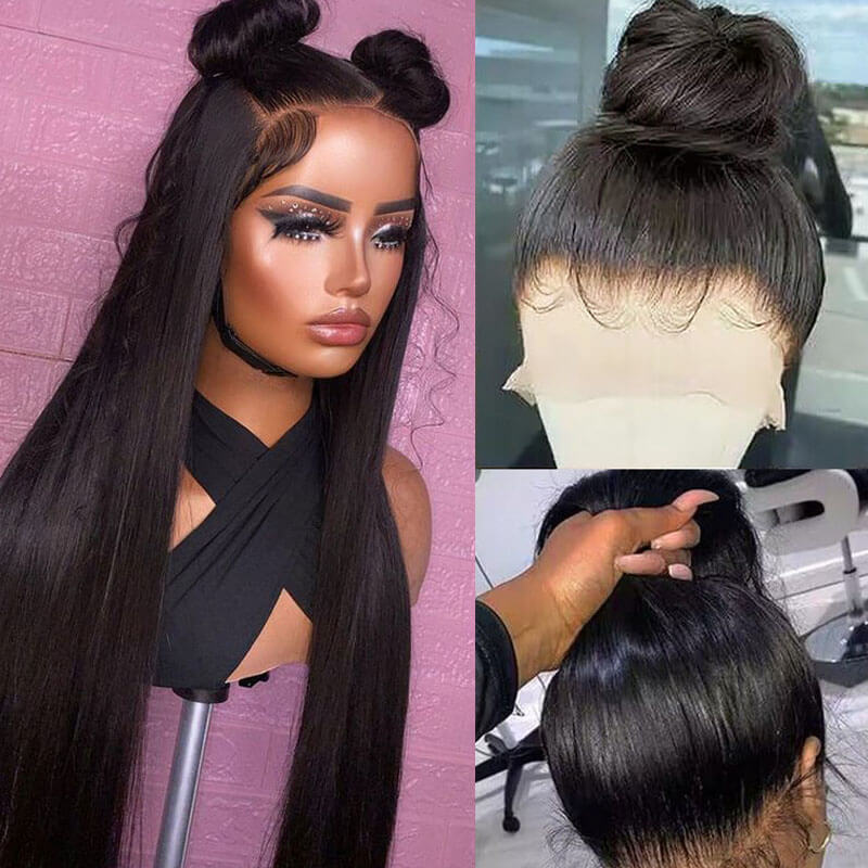 Eullair 360 Lace Frontal Wig - 100% Human Hair, Breathable & Versatile (12-30 Inch) - Perfect for Daily Wear, Cosplay, and Special Occasions