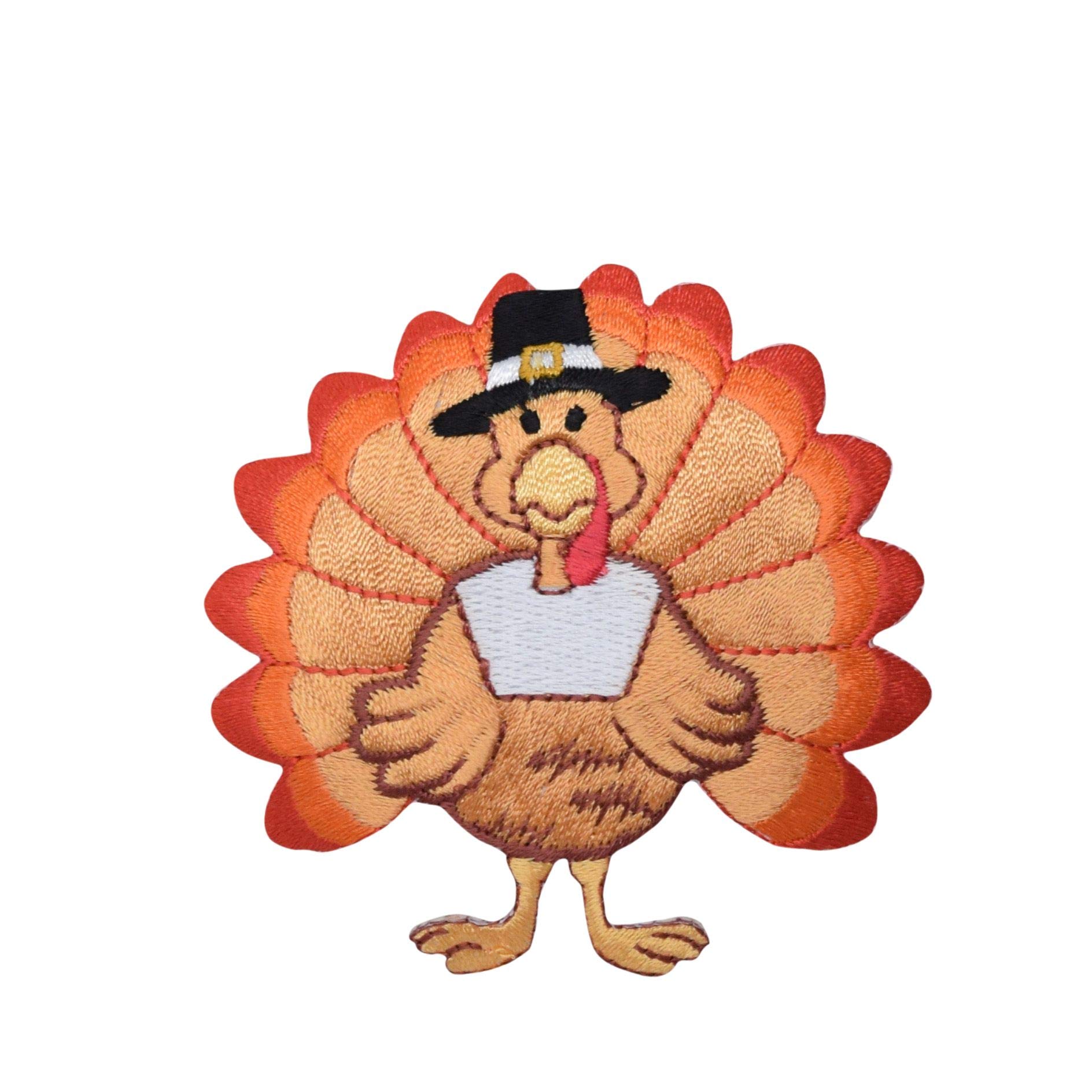 Thanksgiving Turkey Iron-On Patch - Embroidered Applique for DIY Crafts, Jackets & Hats - Perfect for Holiday Decor & Costume Accessories