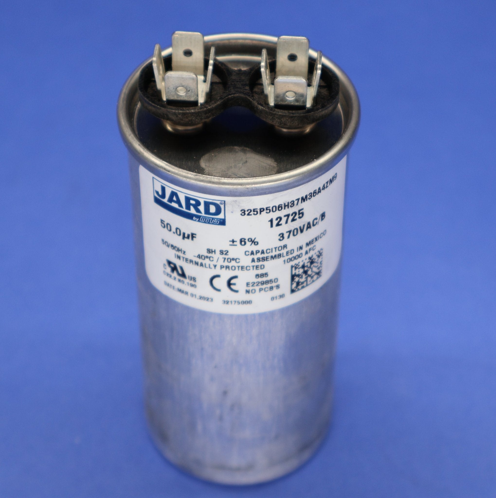 50 MFD 370V Round Run Capacitor for HVAC Systems - Jard 12725 - Perfect for AC Units, Air Conditioners, and Cooling Systems
