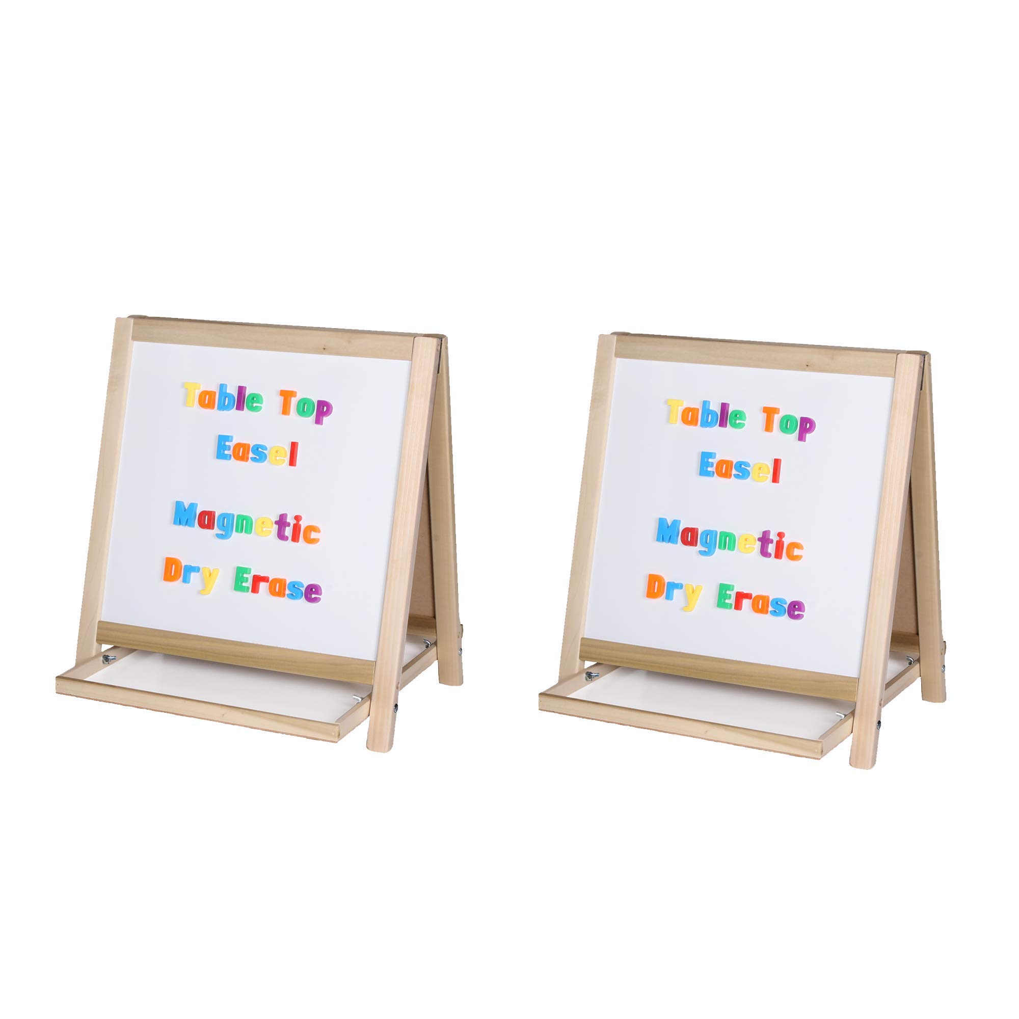Double Sided Magnetic Table Top Easel - Whiteboard & Chalkboard for Kids & Adults - Perfect for Home, Office & Classroom Use