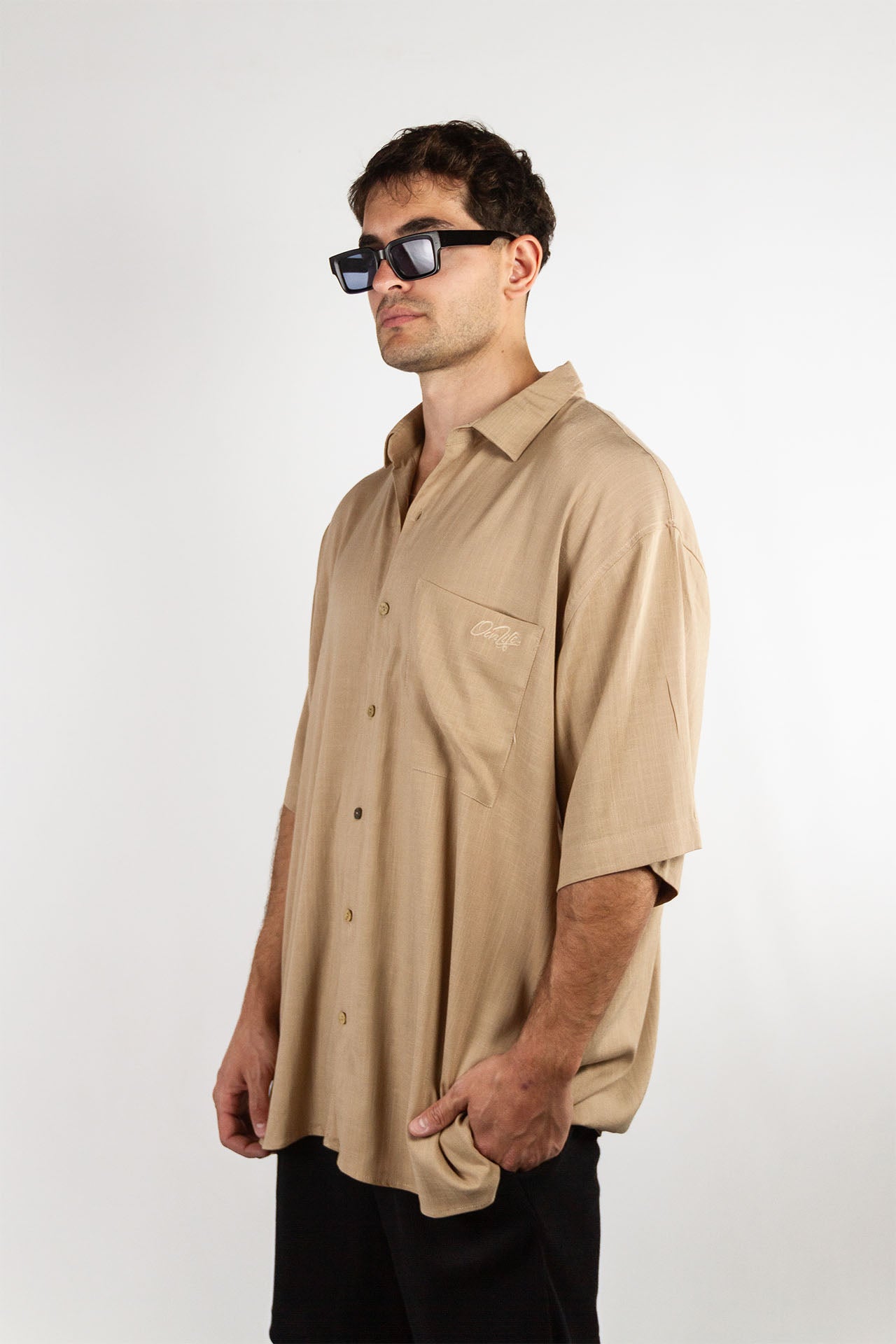 Premium OCN H Garment Camel Shirt (T5) - Comfortable Casual Wear for Men, Perfect for Office, Travel & Outdoor Activities