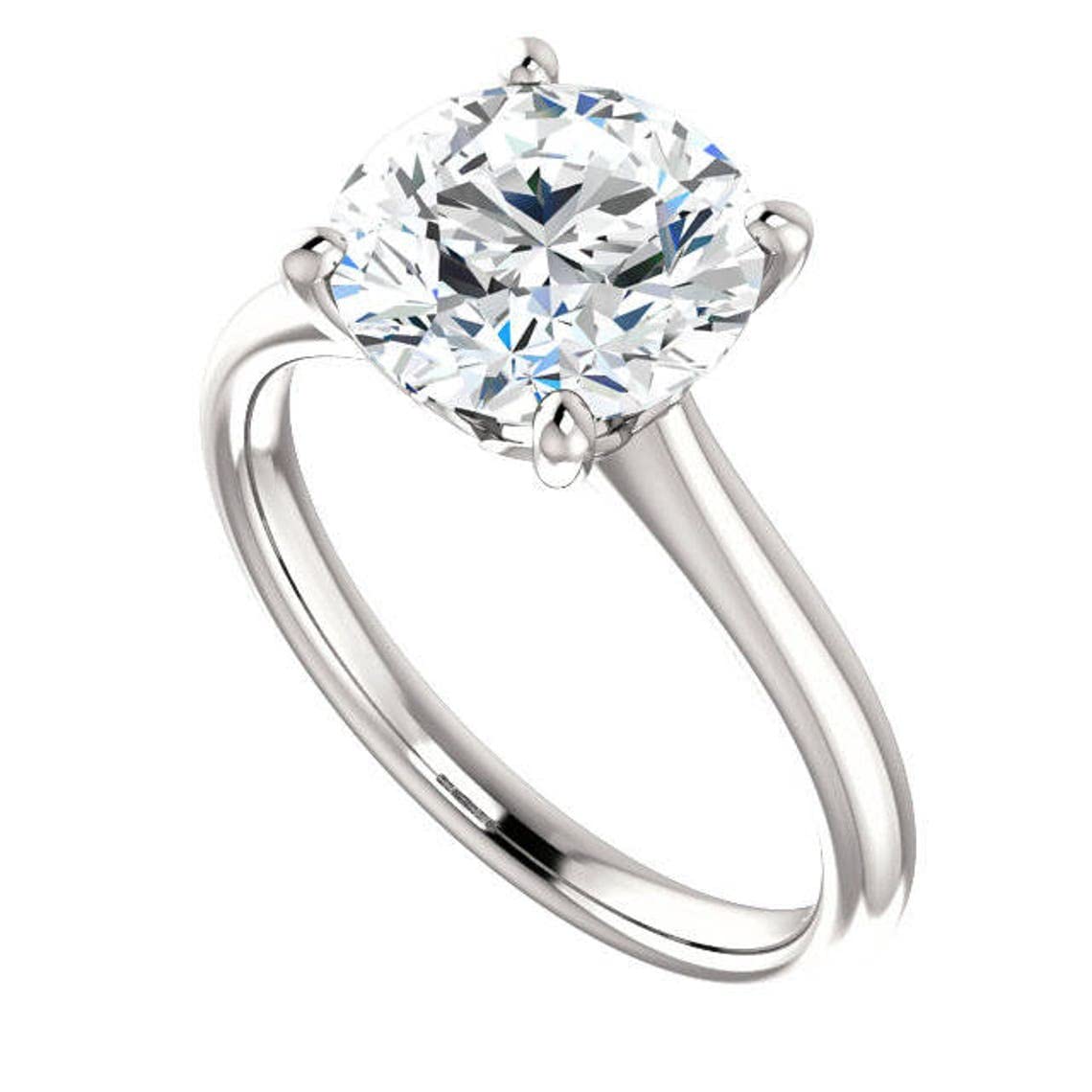 4.00 CT Round Moissanite Engagement Ring Wedding Bridal Set - Diamond Simulant Solitaire Halo Ring in Vintage Antique Silver - Perfect for Proposals, Anniversaries & Special Occasions