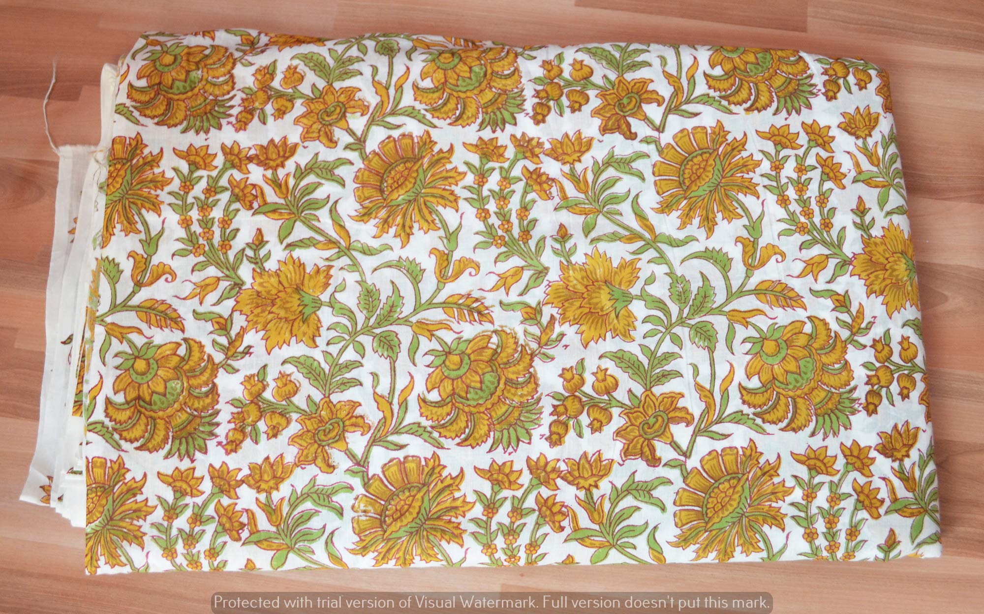 Printed Cotton Fabric by The Yard - Premium Indian Cotton Material for Summer Dresses, Kurtis, Scarves, Cushions & Sofa Covers (50 Yards) - Perfect for DIY Fashion, Home Decor & Craft Projects