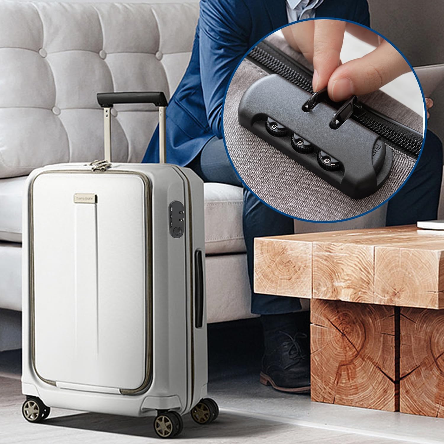 3-Digit High Security Frosted Luggage Password Lock - TSA Approved Combination Suitcase Lock for Travel, Tool Boxes & Storage Cases | Durable & Lightweight for Airports, Hotels & Business Trips