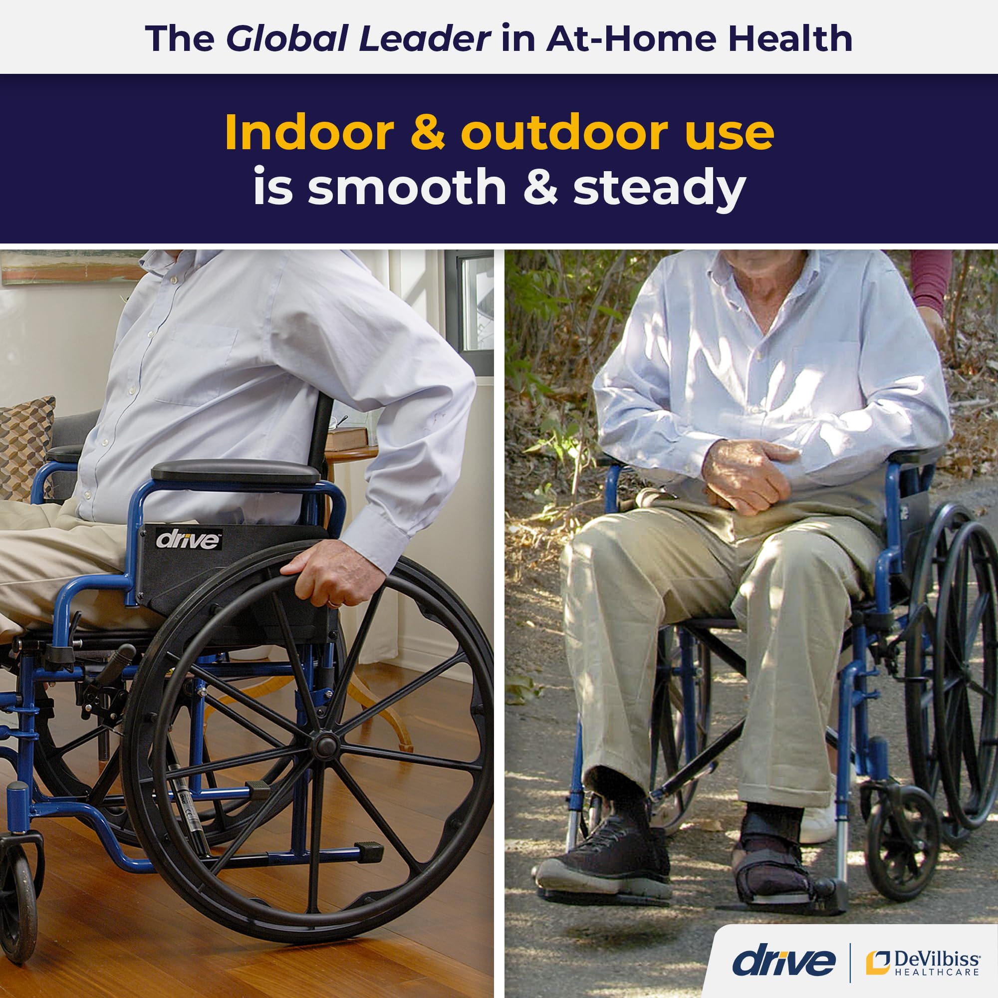 Drive Medical Single Axle Blue Streak Wheelchair - 18