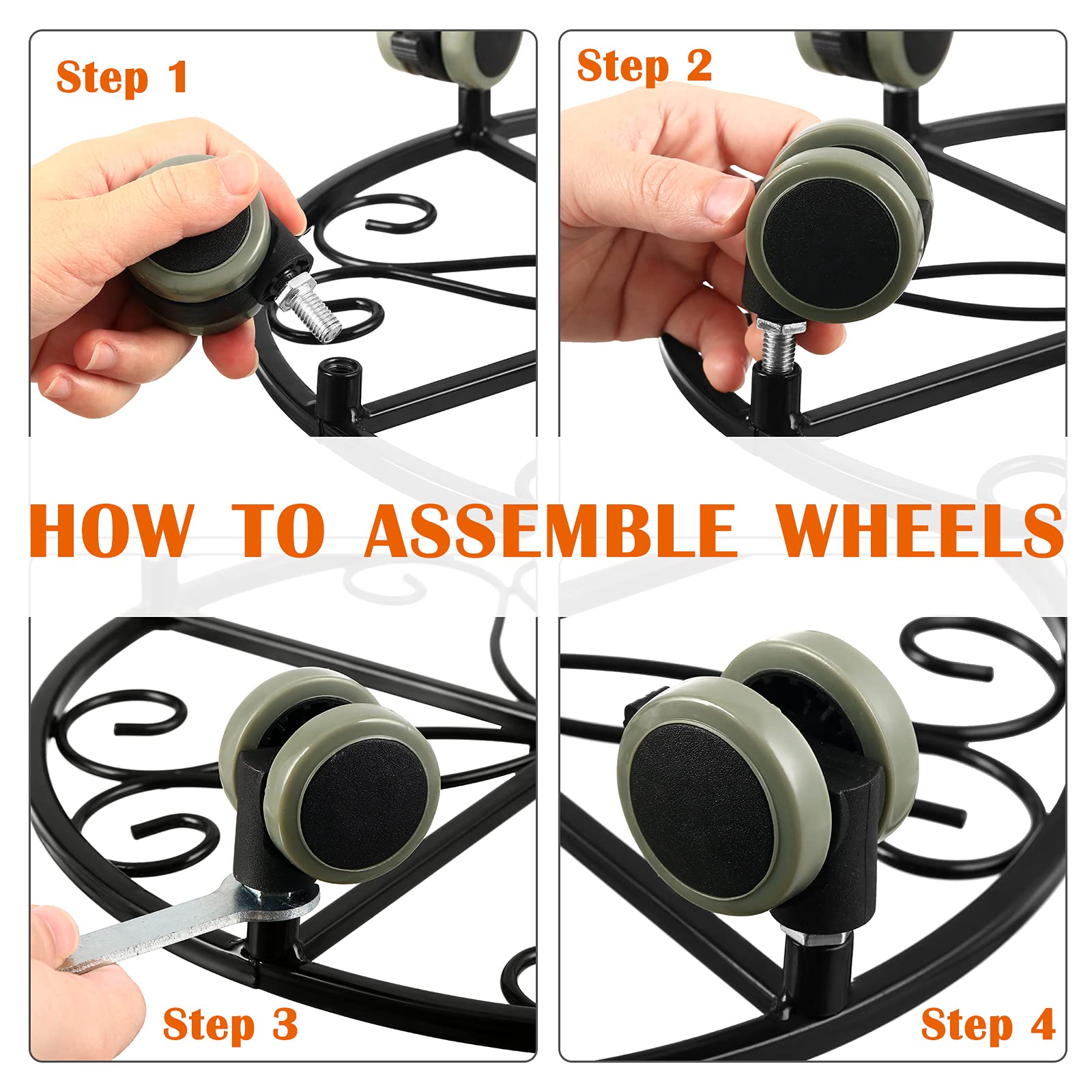 **3-Pack Heavy Duty 11.8-Inch Metal Plant Caddy with Wheels – Rolling Plant Stand with Casters for Indoor & Outdoor Use – Perfect for Moving Large Potted Plants, Garden Decor, and Home Décor (Black, 3 Pack)**
