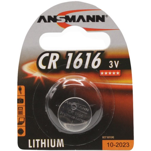 Ansmann CR1616 Lithium Battery - 3V Coin Cell Battery for Watches, Calculators, and Key Fobs - Long-Lasting Power for Small Electronics