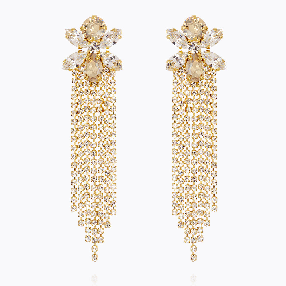 Adore You Crystal & Gold Shadow Earrings – Elegant Dangle Earrings for Women, Perfect for Parties, Weddings & Special Occasions