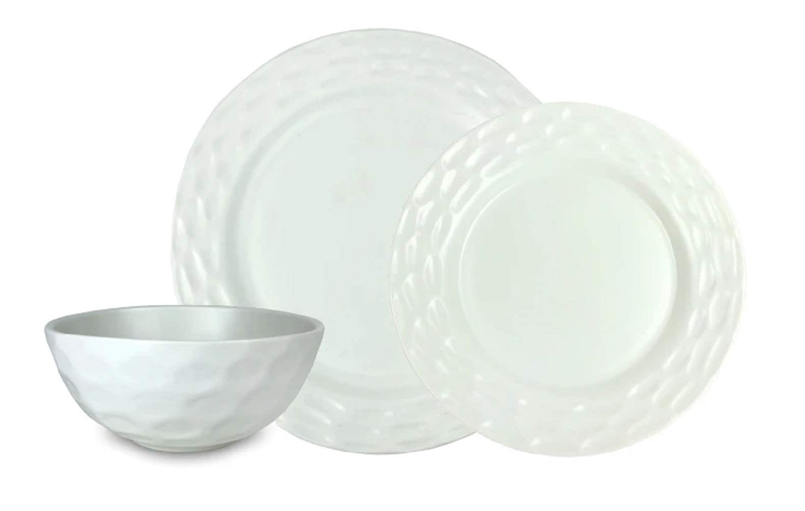 Truro Origin White 3-Piece Dinner Plate Set - Elegant Porcelain Tableware for Fine Dining, Restaurants & Home Entertaining