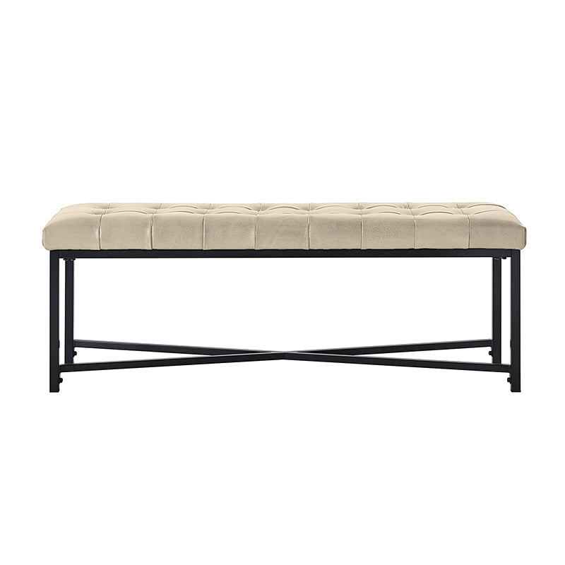 Arnold Versatile Elegance: Genuine Leather Bench with Button Tufted Design - Perfect for Living Room, Bedroom & Entryway Decor