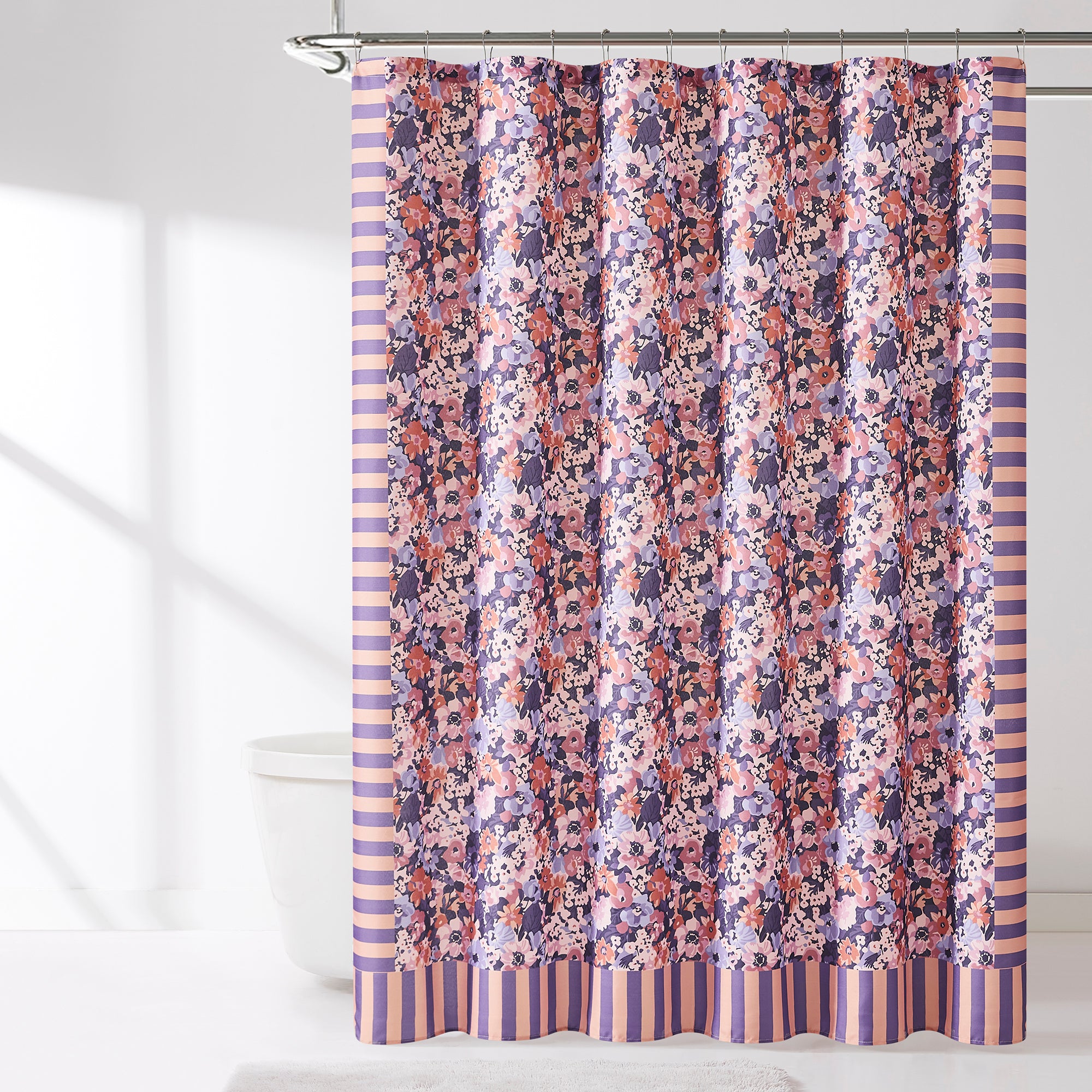 Alicia Camo Floral Shower Curtain - Waterproof Bathroom Decor with Hooks, Vintage Camouflage Design for Modern Home & Apartment - Perfect for Bath, Shower, and Spa Relaxation
