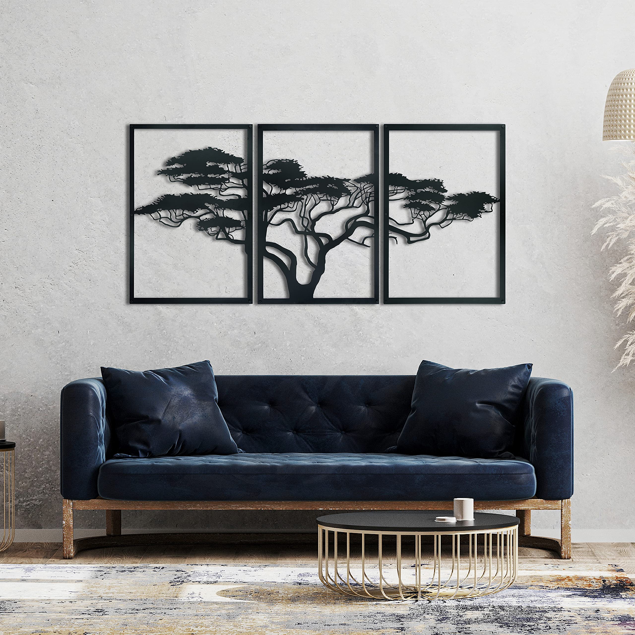 Tree of Africa Metal Wall Art - Large 75'' x 38'' Black Tree of Life Wall Decor for Home, Farmhouse, Rustic & Cabin Decor | Perfect Housewarming Gift for Living Room, Bedroom or Office