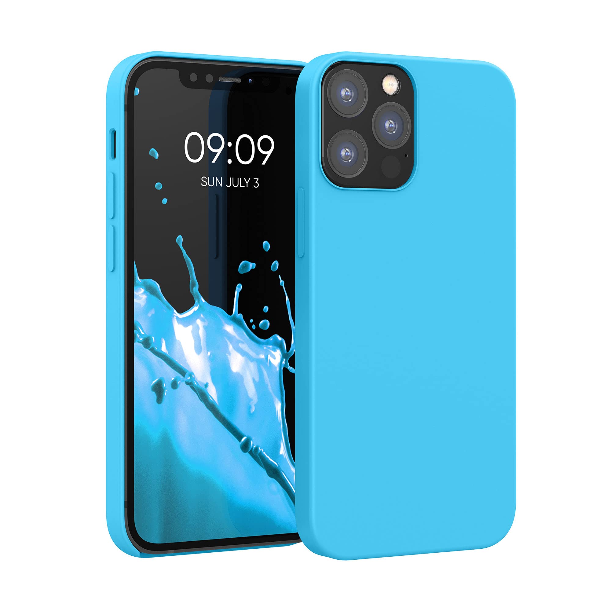 kwmobile Premium TPU Silicone Case for Apple iPhone 12 & iPhone 12 Pro - Shockproof Soft Finish Protective Cover in Cool Glacier Blue | Perfect for Everyday Use, Work & Outdoor Activities