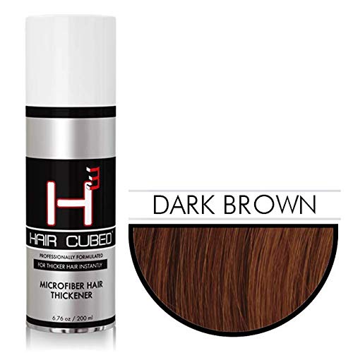 Thinning Hair Fiber Spray - 100% Waterproof Hair Thickening Formula for Instant Volume - 11 Natural Shades to Match Any Hair Color (Dark Brown) - Perfect for Daily Use, Special Occasions & Confidence Boosting