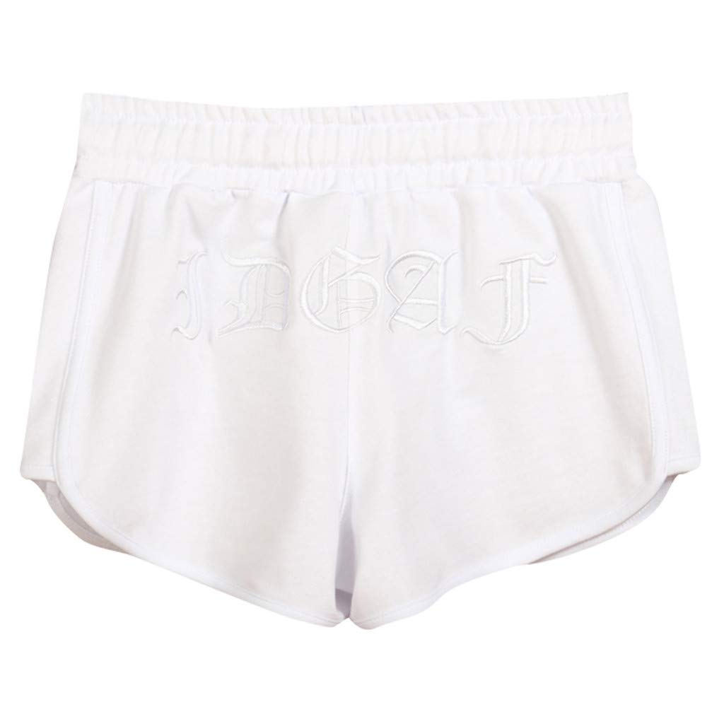 Women's Biker Shorts - Summer Cotton Sports & Casual Shorts with Embroidery - Comfortable Home & Workout Shorts for Yoga, Running, and Lounge Wear