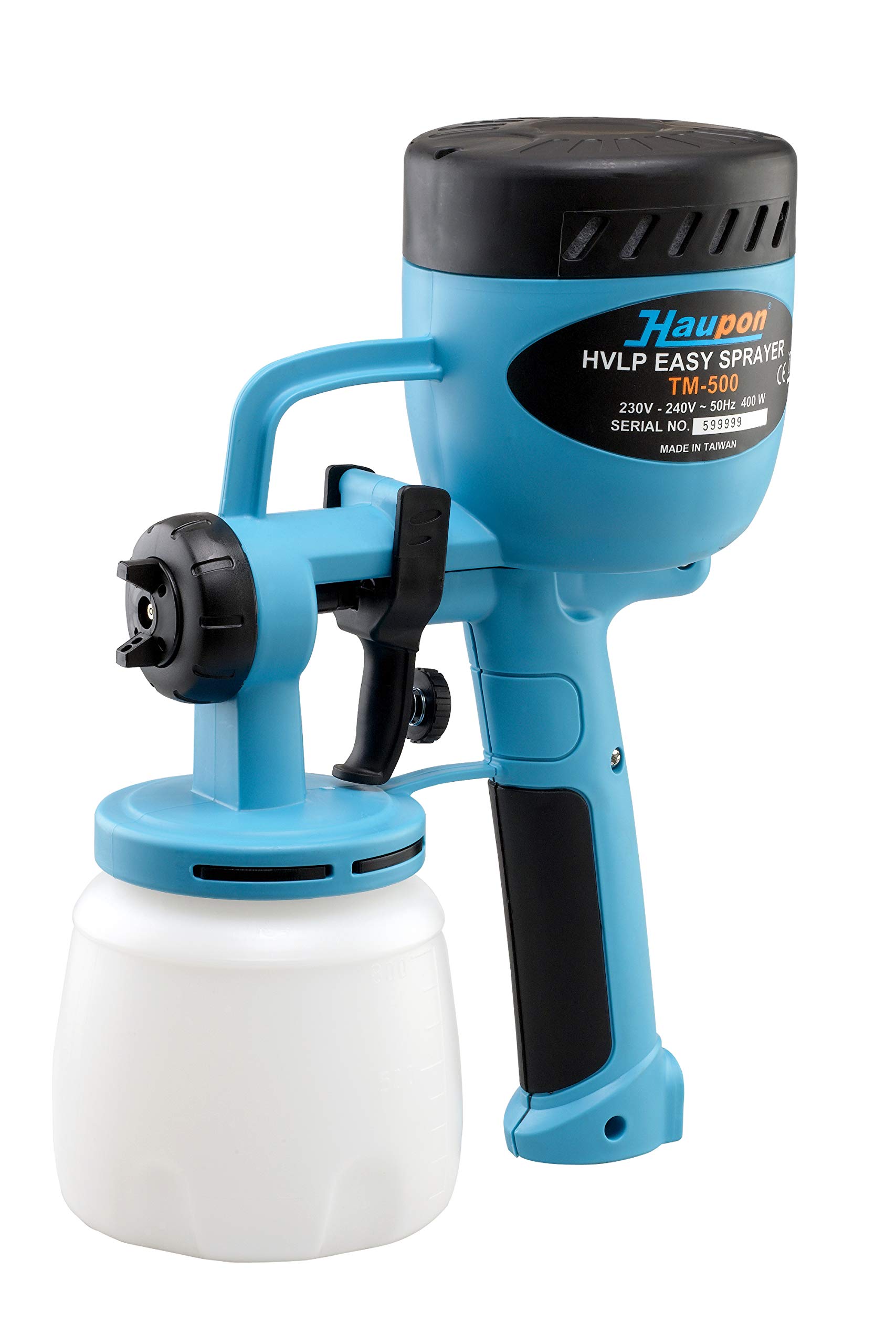 HAUPON TM-500 800ml Electric HVLP Paint Spray Gun - 3 Adjustable Spray Patterns with Air Blowing Nozzle - Perfect for DIY Home Painting, Furniture Staining, Wall Disinfecting & Small Projects